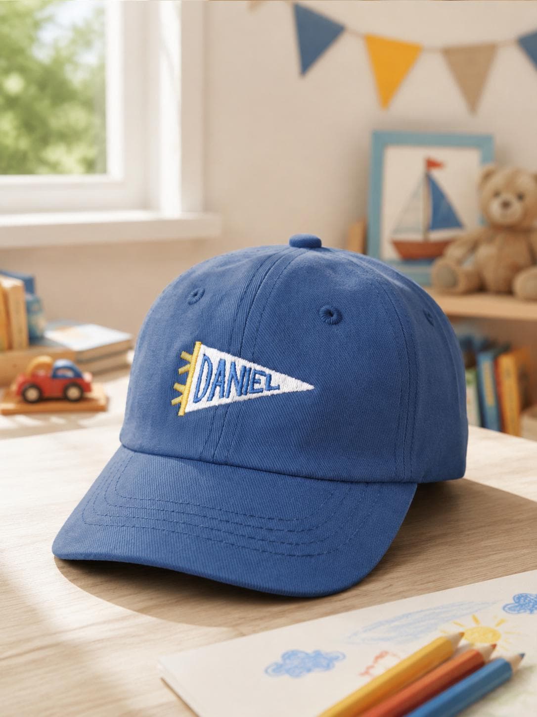 Custom Embroidered Pennant Name Kids Cap,Personalized Toddler Baseball Hat,Baby Boy Girl Summer Hat,Birthday Present,G0904 - image 3