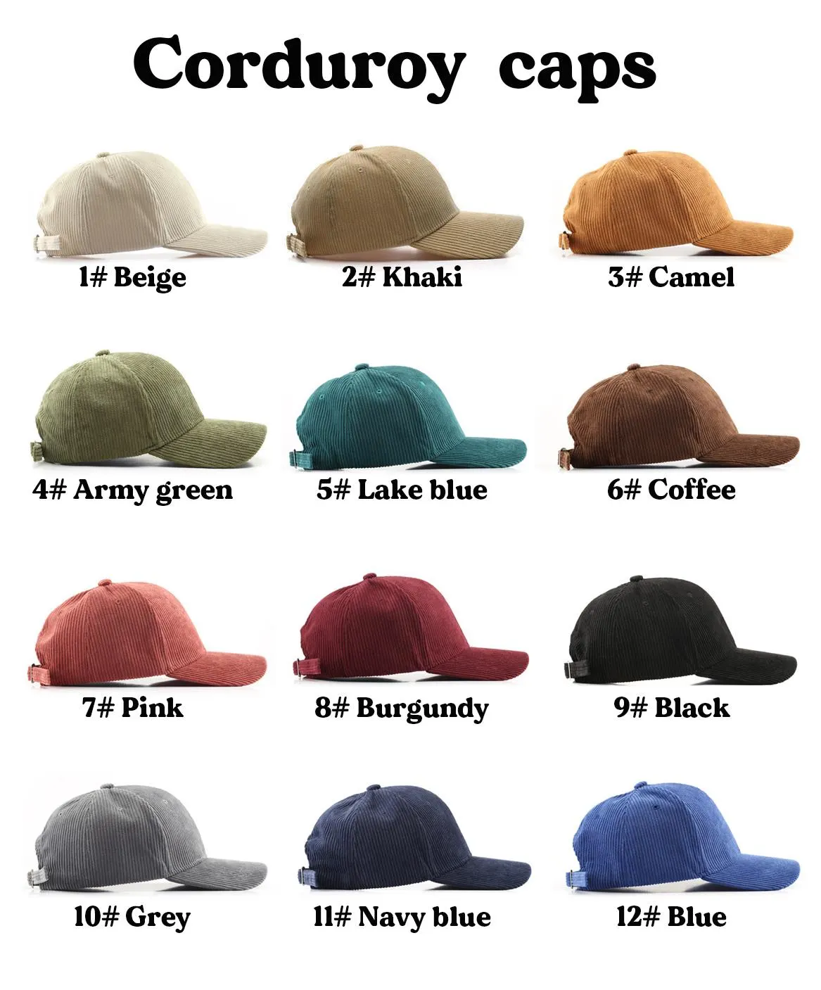 Custom hat corduroy handmade baseball cap men and women winter corduroy warm hat Gifts for Mom Personalized Corduroy Hat 24122203 - image 3