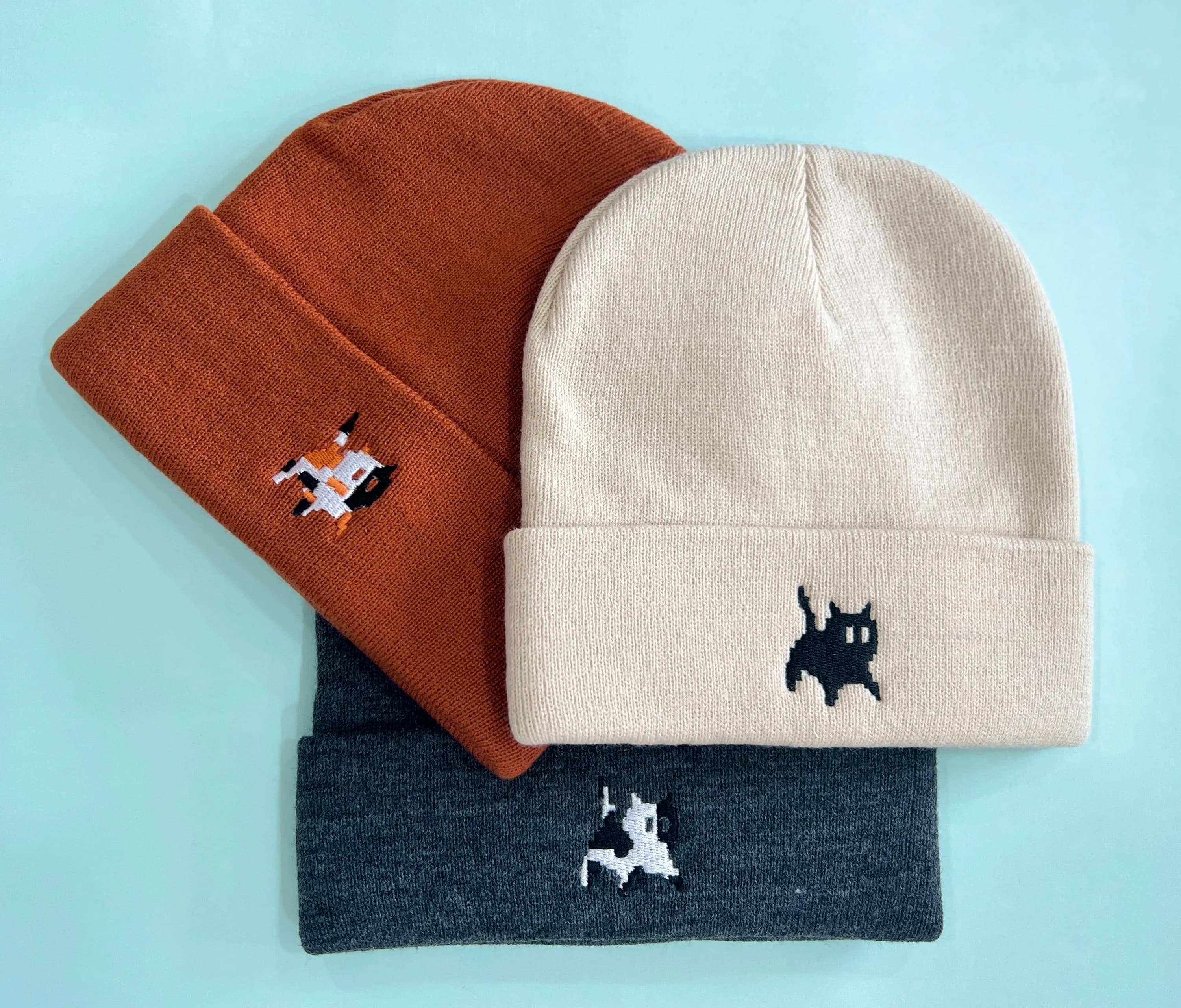 Embroidered Beanies for Cat Lovers, Cute Cat Emojis, Adult Unisex Beanie, Personalized Beanie, Custom Beanie Winter hat 24102407 - image 5