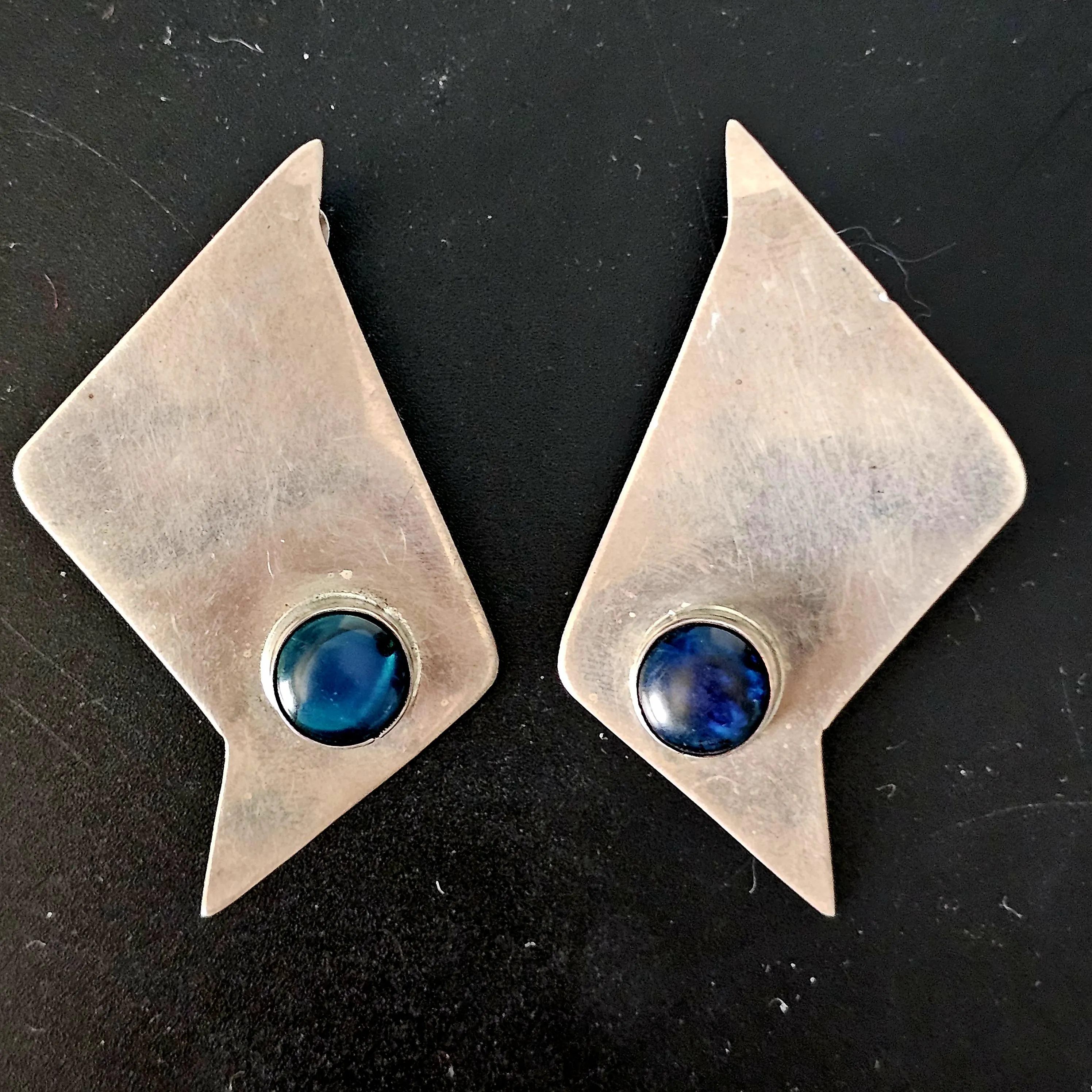 Sterling '70s Bird? Vintage Silver Earrings . # JE 607