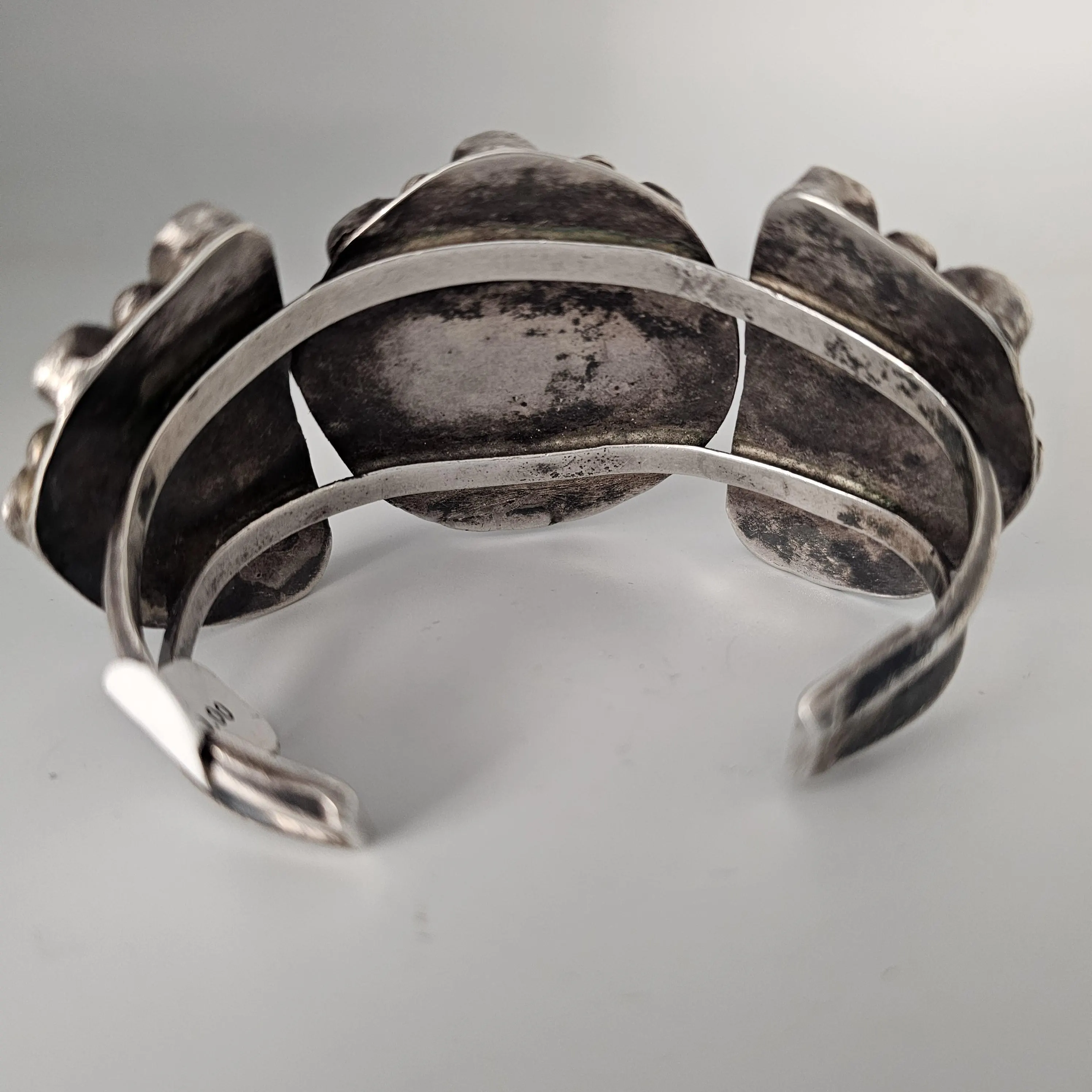Big Old Zuni Cluster Natural Turquoise Vintage Native Cuff Old Pawn fits 7" wrist JB 957 - image 4