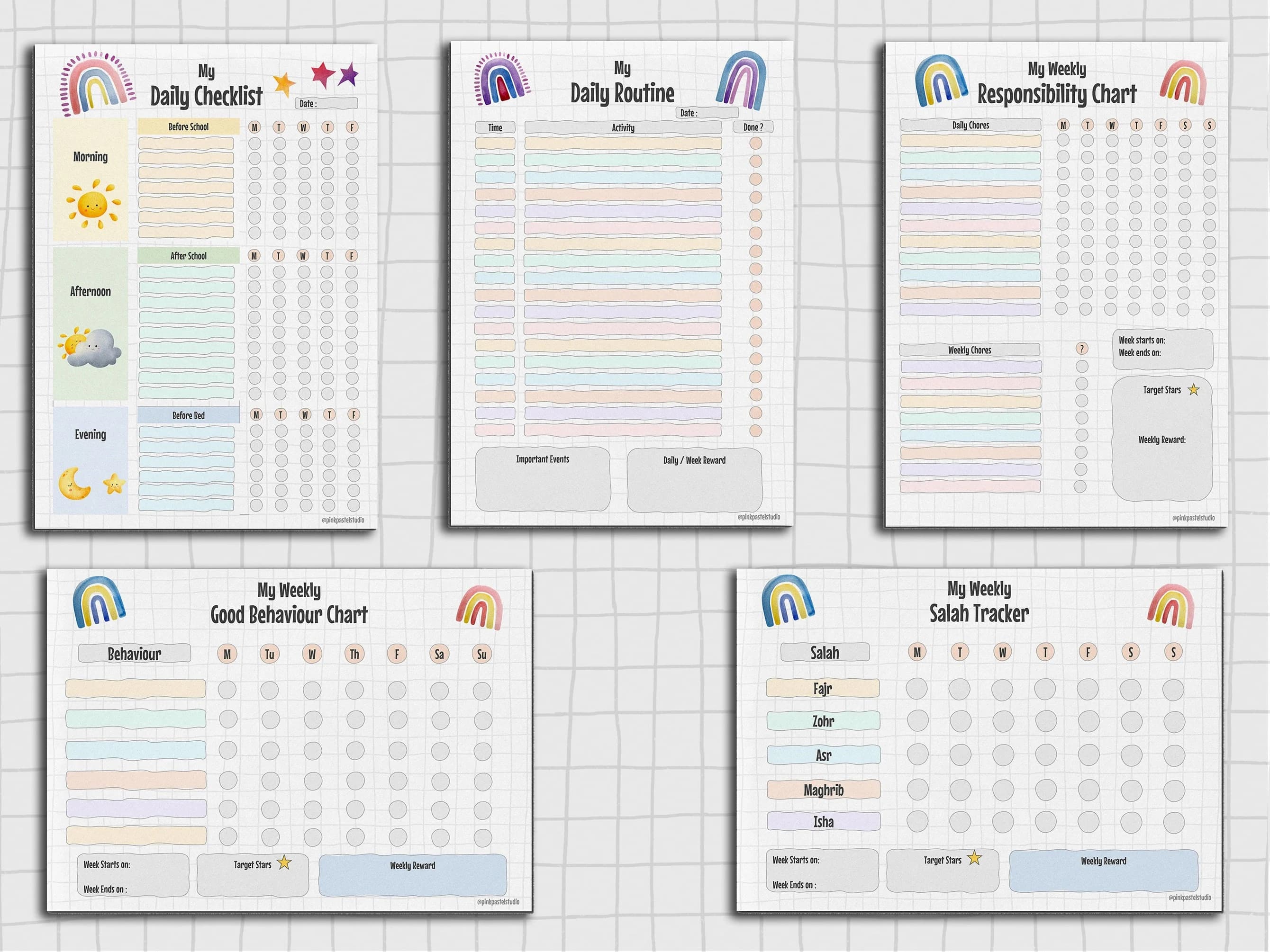 The Good Muslim Ultimate Kids Bundle | 5 in 1 Printables for Muslim Children | PDF Checklist Personalized Planner - image 4