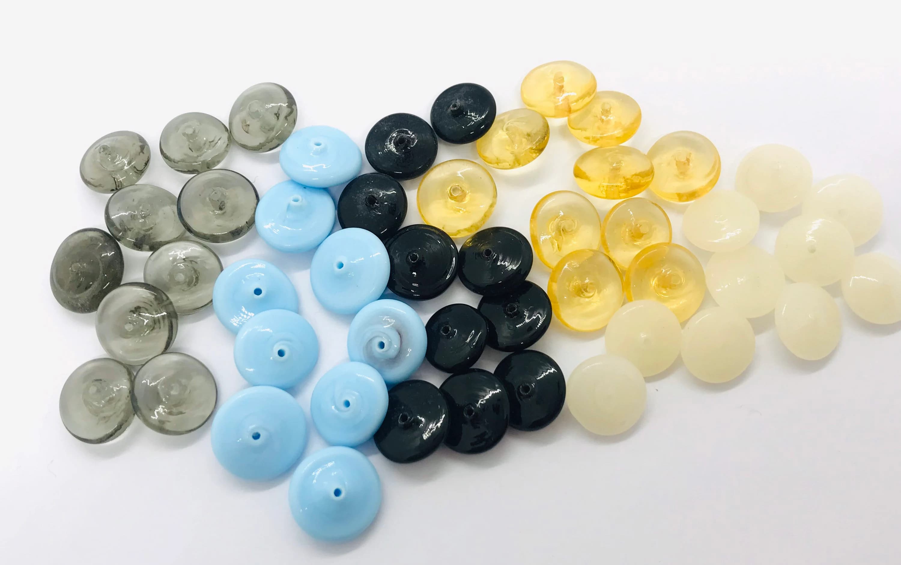 10 vintage Venetian spacer beads, vintage Murano glass beads from an old stock, saucer beads, lamp work beads, small beads, 12 mm beads - image 4