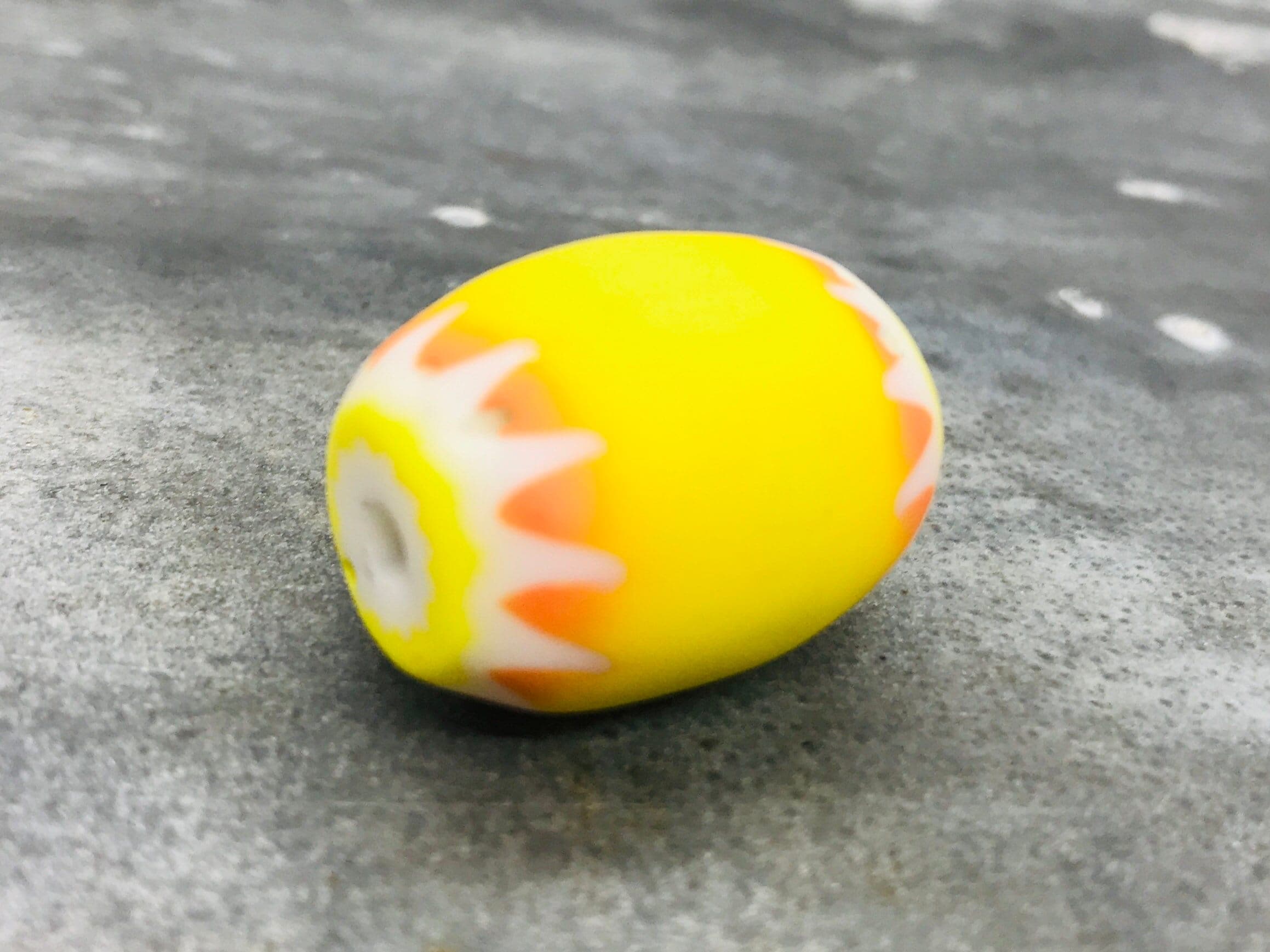 Rare chevron bead from the Costantini Company, 5-layer chevron bead, vintage murano glass bead, venetian chevron bead, yellow chevron