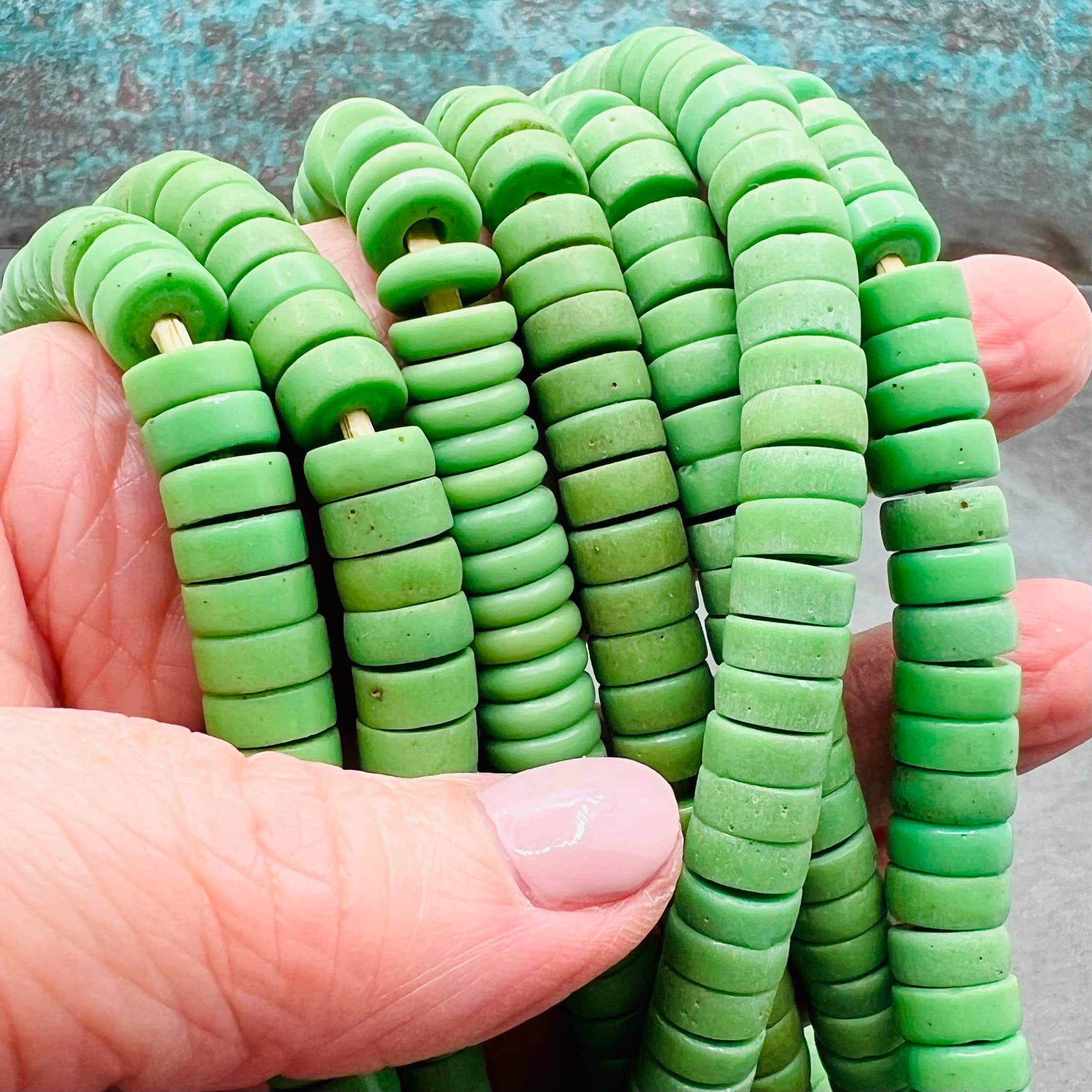 Czech glass beads strand, small African beads, vintage trade beads, small beads, old czech beads for bracelets,  vintage beads for jewelry