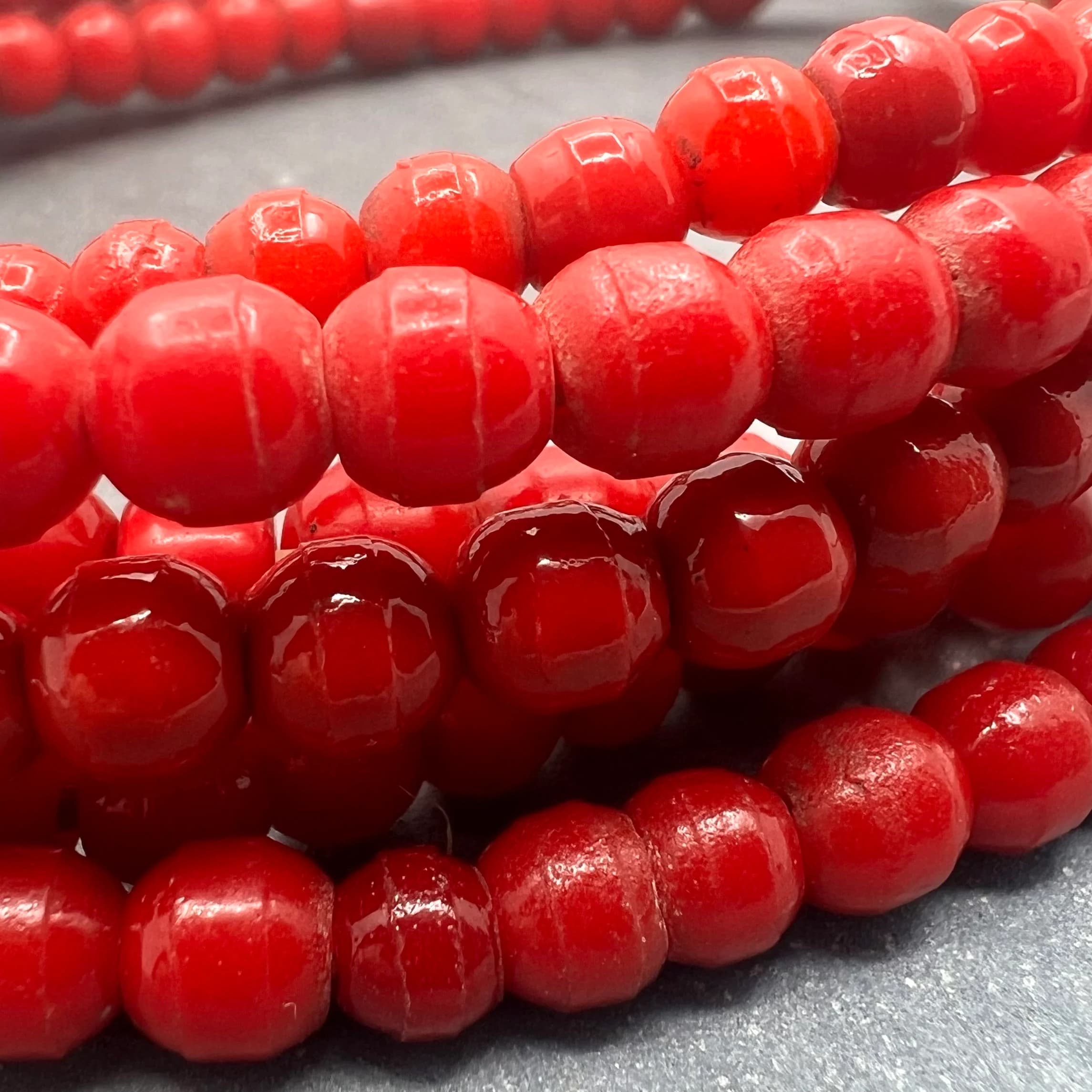 African trade beads strand, small Czech glass beads, vintage Prosser beads, European beads, large hole beads, assorted colored beads strand