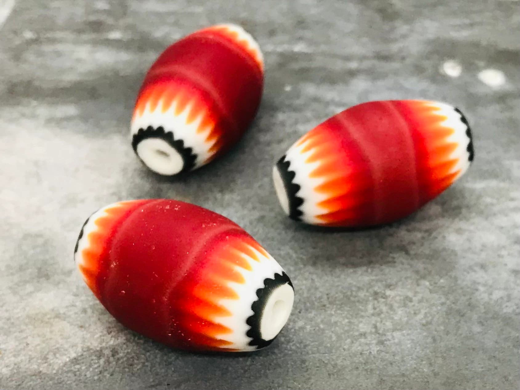 Rare large old chevron bead, 5-layer chevron bead, rare Venetian chevron, old chevron bead, old red chevron bead, trade bead Venetian