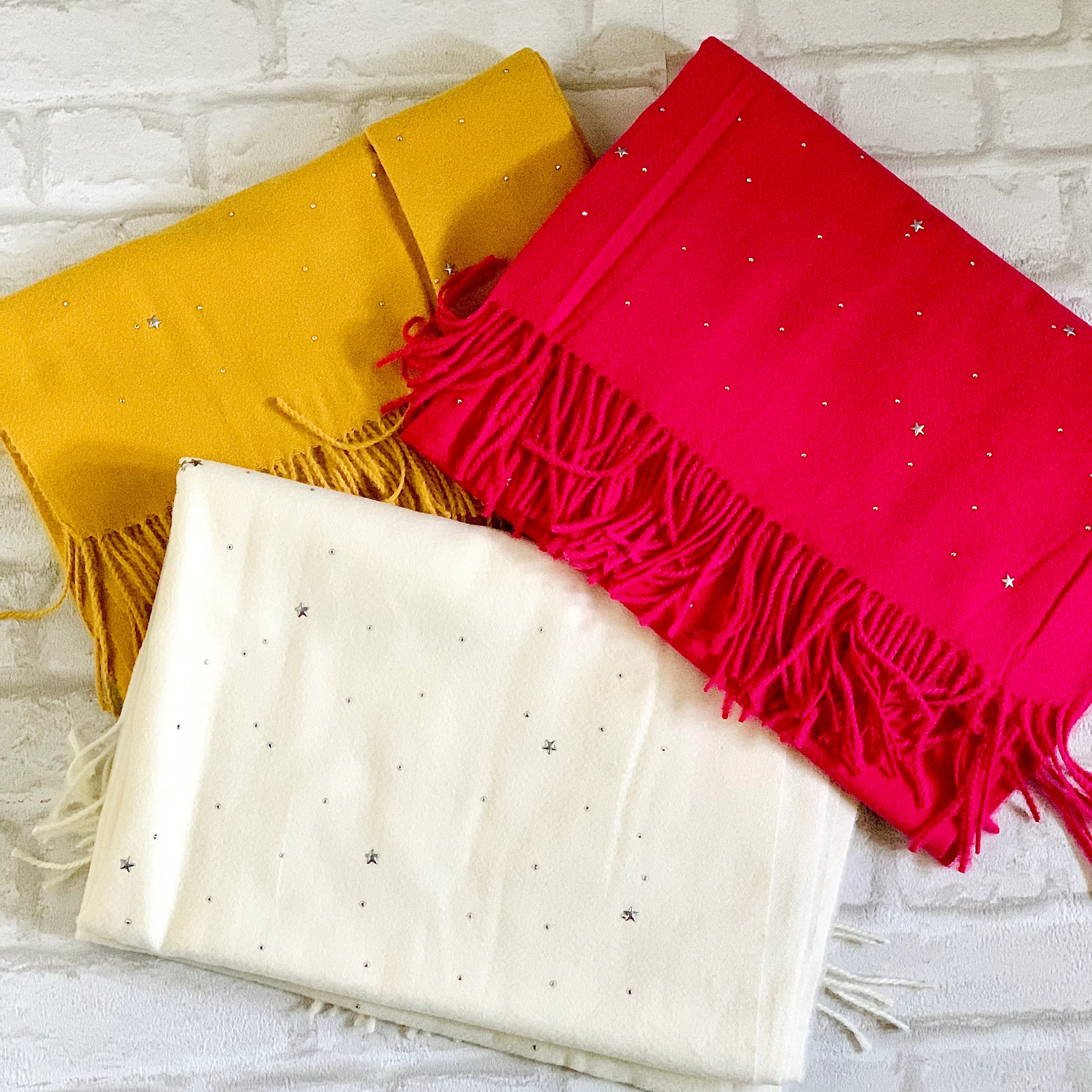 Star Embellished Pashmina Scarf: Women's Shawl, Hijab Head Wrap