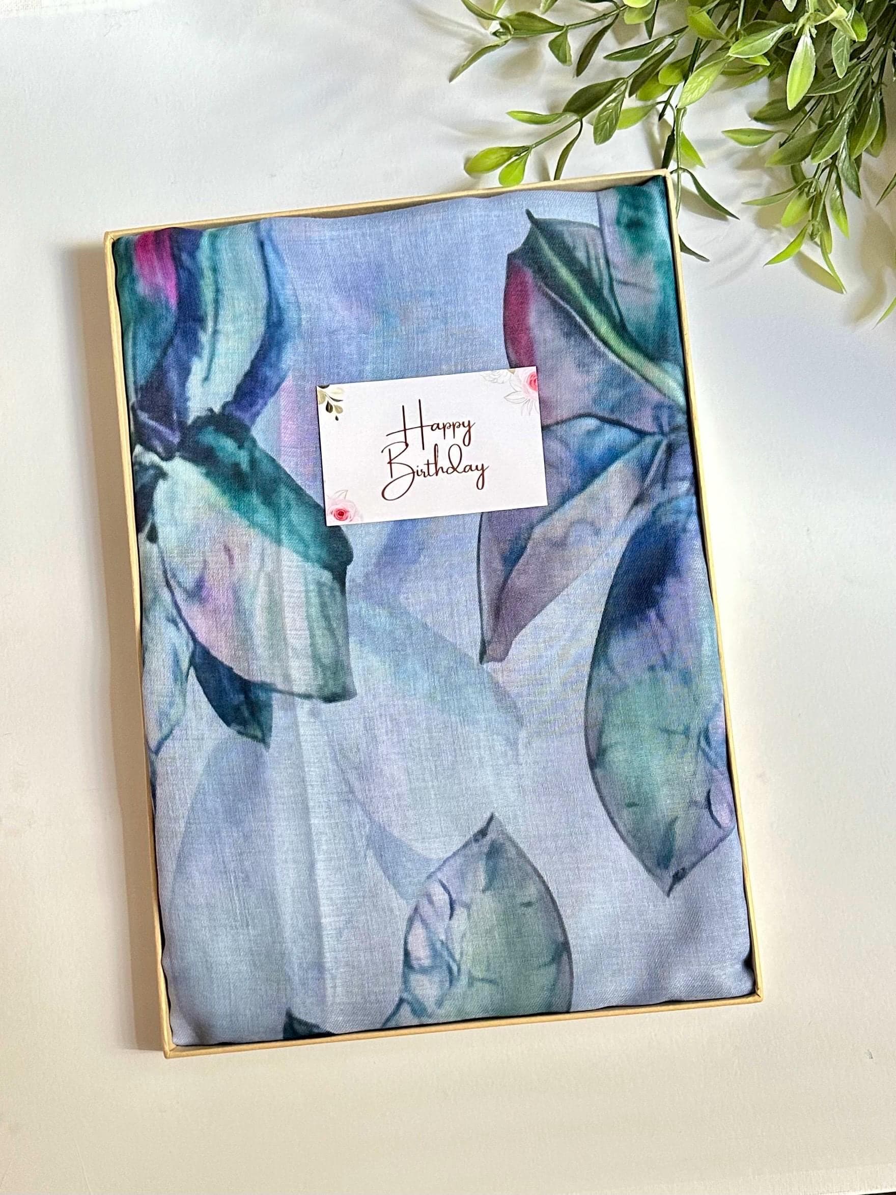 Handmade Floral Print Cotton Scarf: Sea Green Beach Sarong