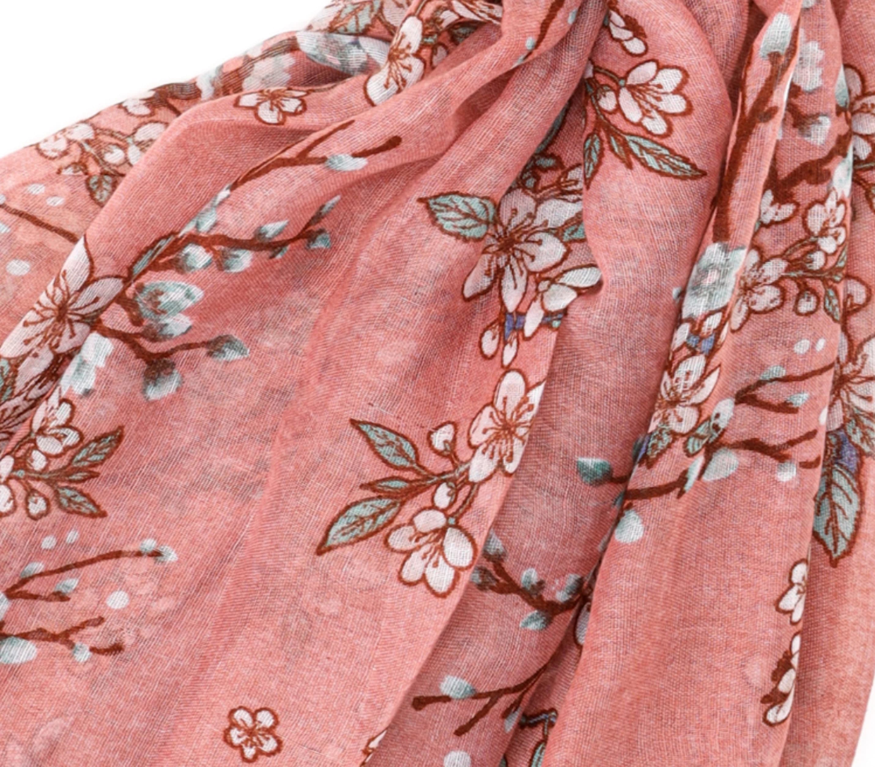 Pink Blush Ditsy Floral Scarf for Women, Lightweight Flower Print Scarf, Soft Ladies Spring Summer Scarf, Birthday Gift Her, Floral Shawl - image 4