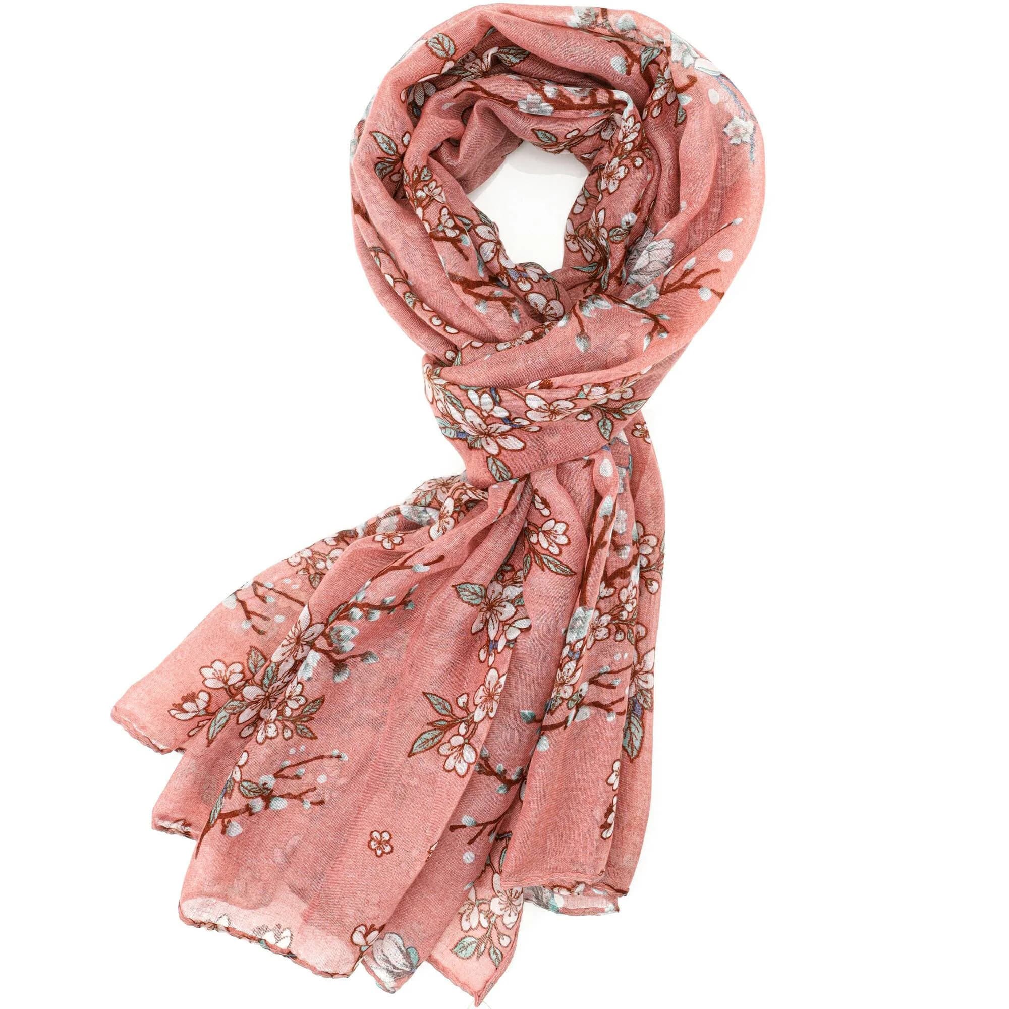 Pink Blush Ditsy Floral Scarf for Women, Lightweight Flower Print Scarf, Soft Ladies Spring Summer Scarf, Birthday Gift Her, Floral Shawl - image 3