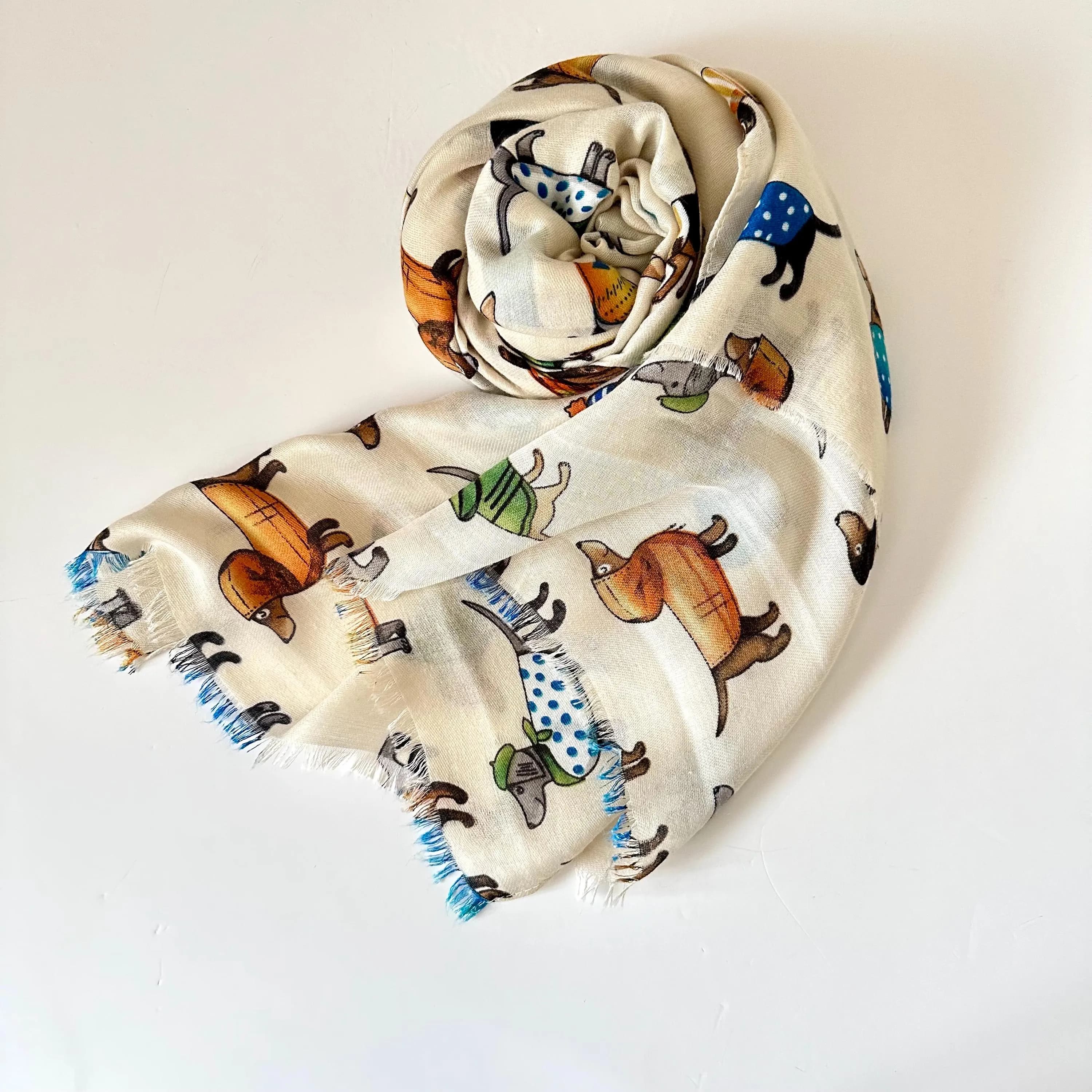 Dog Print Scarf: Lightweight Cotton Blend, Animal Lover Gift - image 3