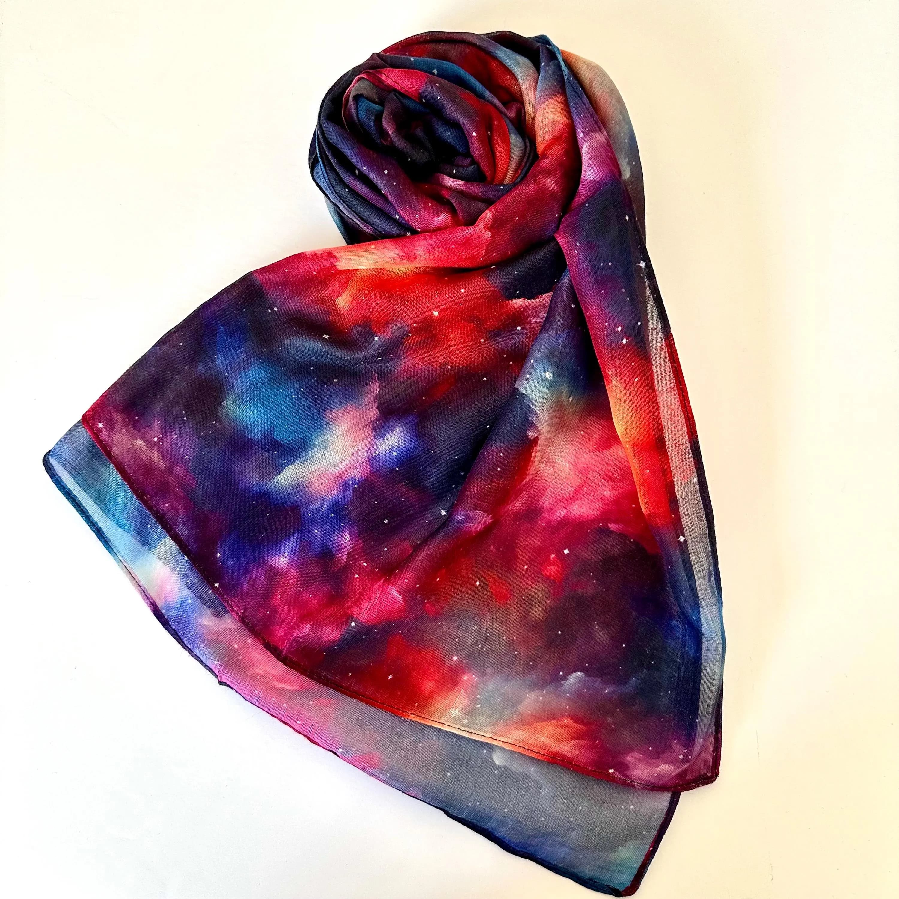 Starry Night Galaxy Scarf – Celestial Cotton Blend Shawl Gift for Her Mum Birthday - image 5