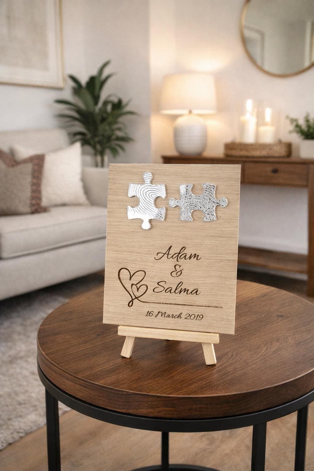 Personalised Fingerprint Puzzle Plaque | Wedding Gift | Anniversary Gift | Couple Keepsake | Engagement Gift | Custom Fingerprint Sign - image 5