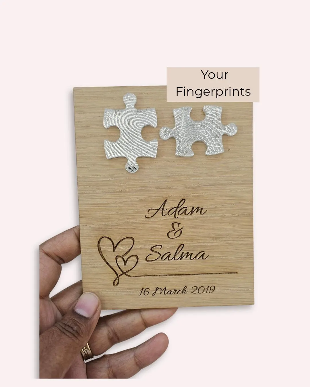 Personalised Fingerprint Puzzle Plaque | Wedding Gift | Anniversary Gift | Couple Keepsake | Engagement Gift | Custom Fingerprint Sign - image 3