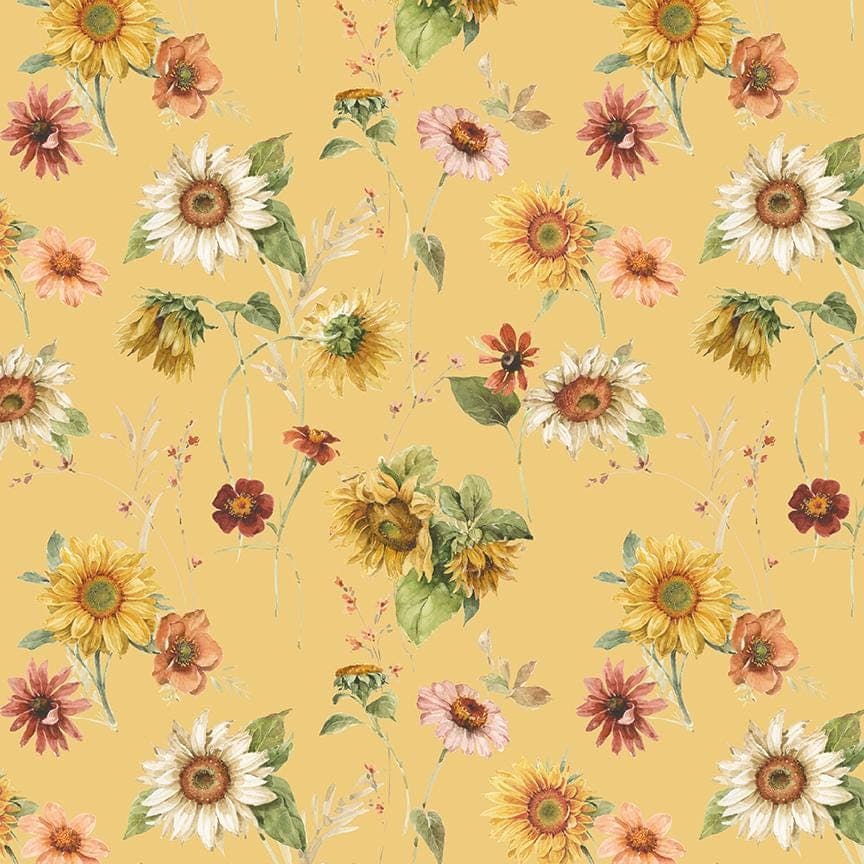 Sunflower Whispers Sunflowers Yellow by Lisa Audit for Riley Blake Designs - CD16670-YELLOW