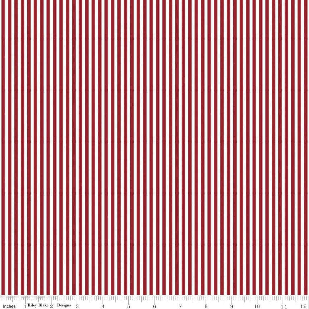 1/8" Stripe Dahlia Red by The RBD Designers for Riley Blake Designs - C495-DAHLIARED