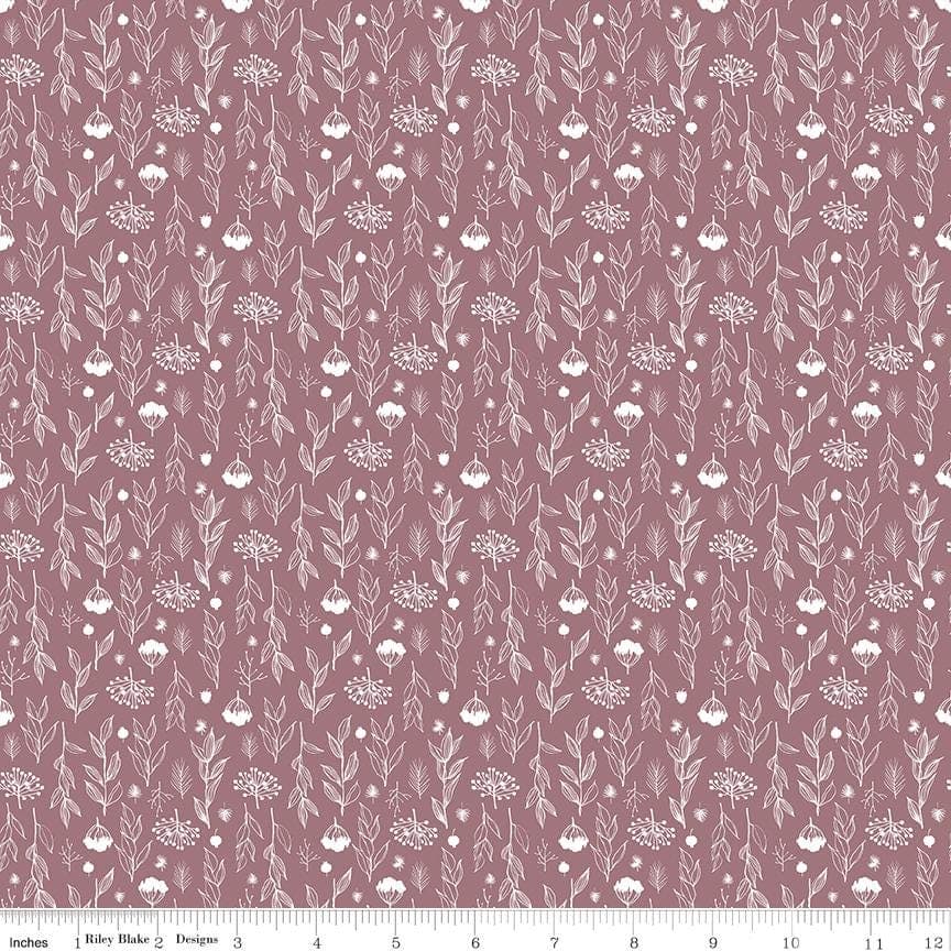 Evening on the Prairie Silhouette Floral Heather by Modern Prairie for Riley Blake Designs - C16748-HEATHER