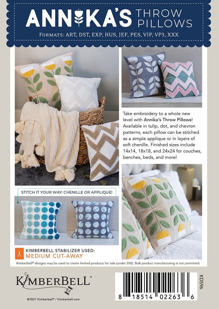 Annika's Throw Pillows by Kimberbell Designs - Machine Embroidery CD - KD596 - image 3