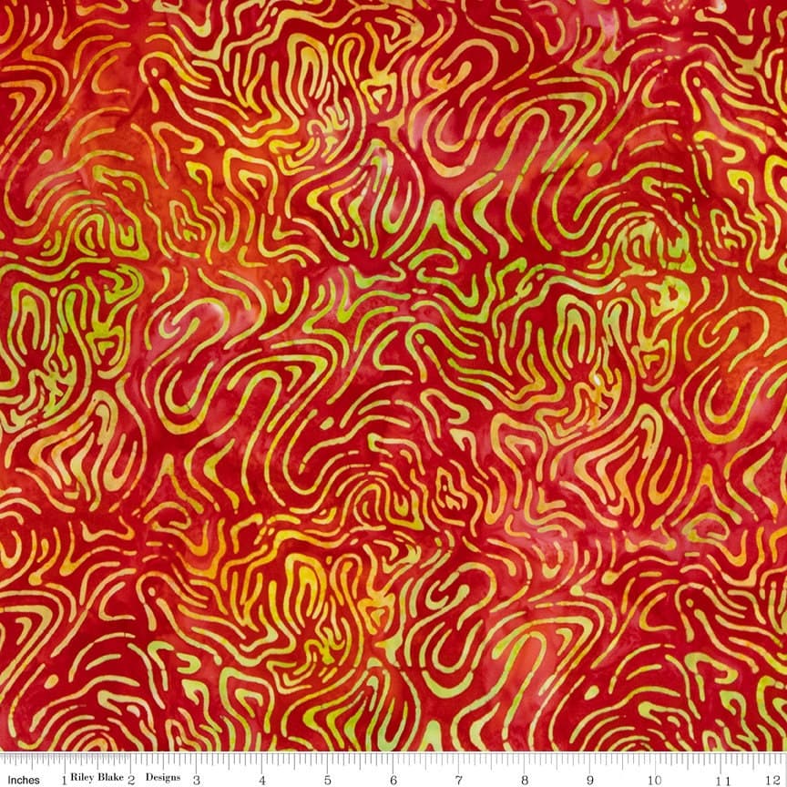 Expressions Batiks Tjaps Red Multi by Riley Blake Designs - BTPT1114