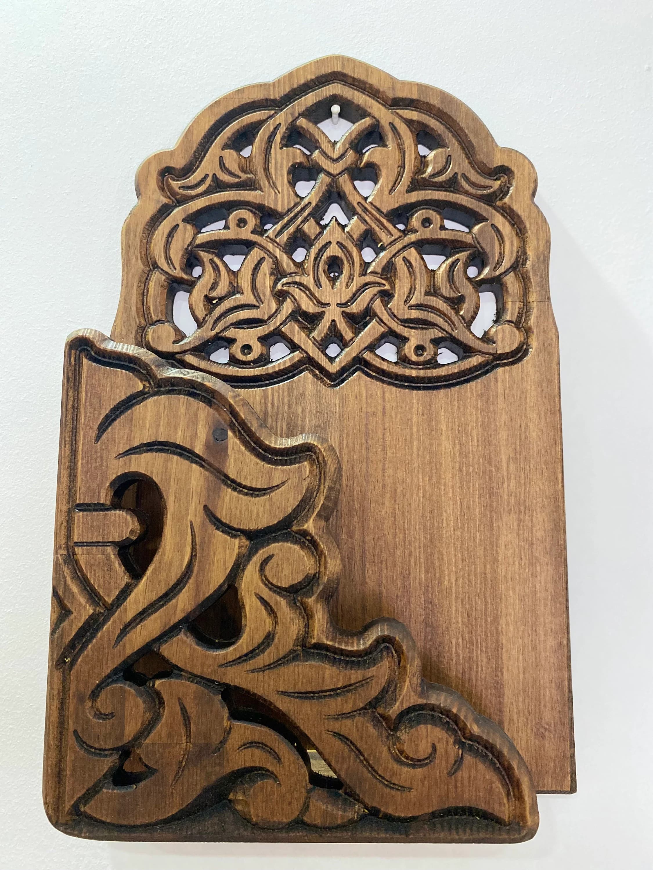 Wooden Carving Wall Bookcase Quran Stand,Bible,Torah Bookcase,Home Gift,Wall Decoration, 21*42cm (8 * 16) Christmas Gift, Islamic Gifts - image 3