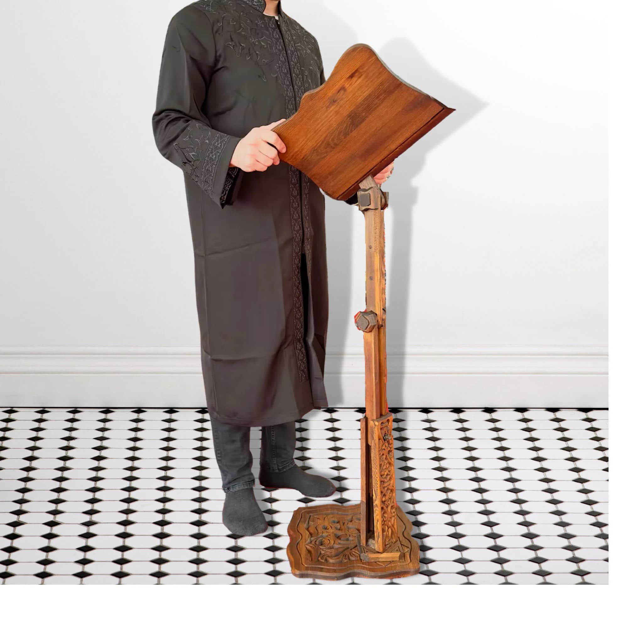 Personalized Wooden Quran Stand, Adjustable Reading Holder, Islamic Gift - image 2
