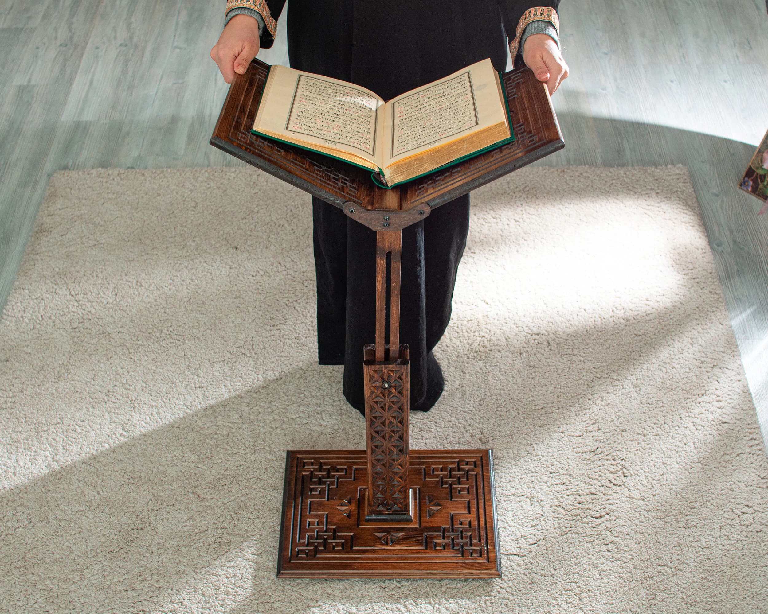 Adjustable Wooden Large Reading Table,Quran Stand,Holder for Books,Bible Stand,Cookbook Holder,Bookshelf,Islamic Gift for Muslims - image 3