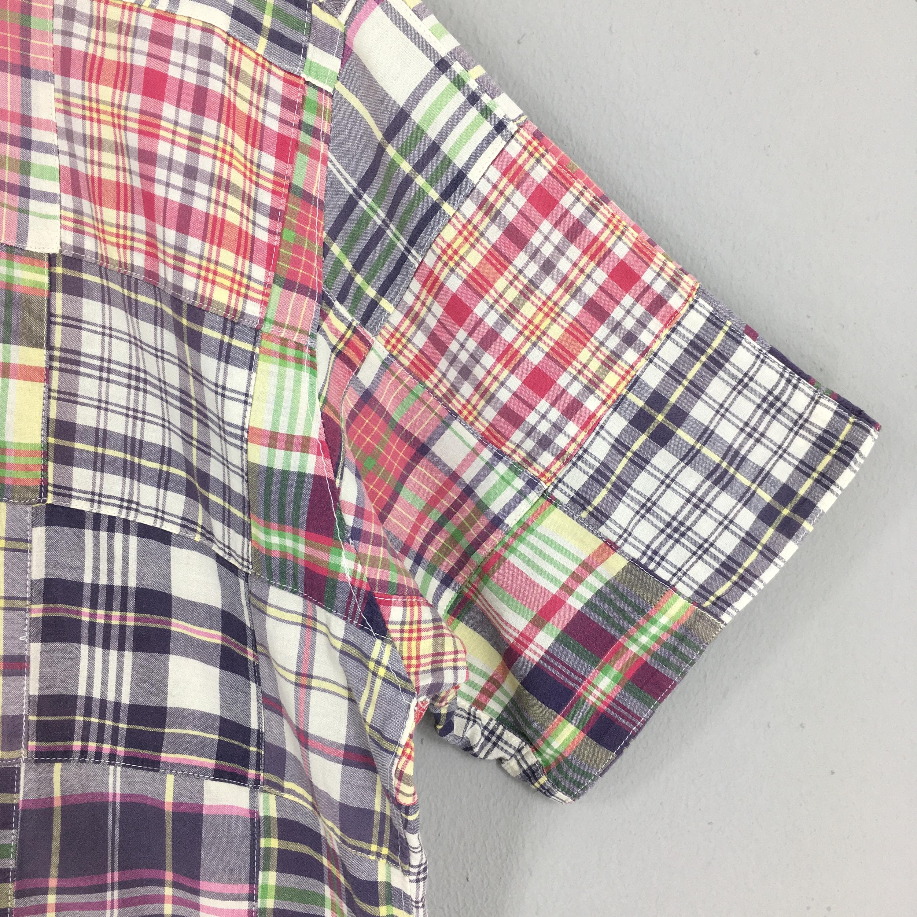 Vintage 90's Polo Ralph Lauren Checkered Flannel Shirt Large Ralph Lauren Patchwork Plaid Checked Tartan Polo Ralph Lauren Oxfords Size L - image 5