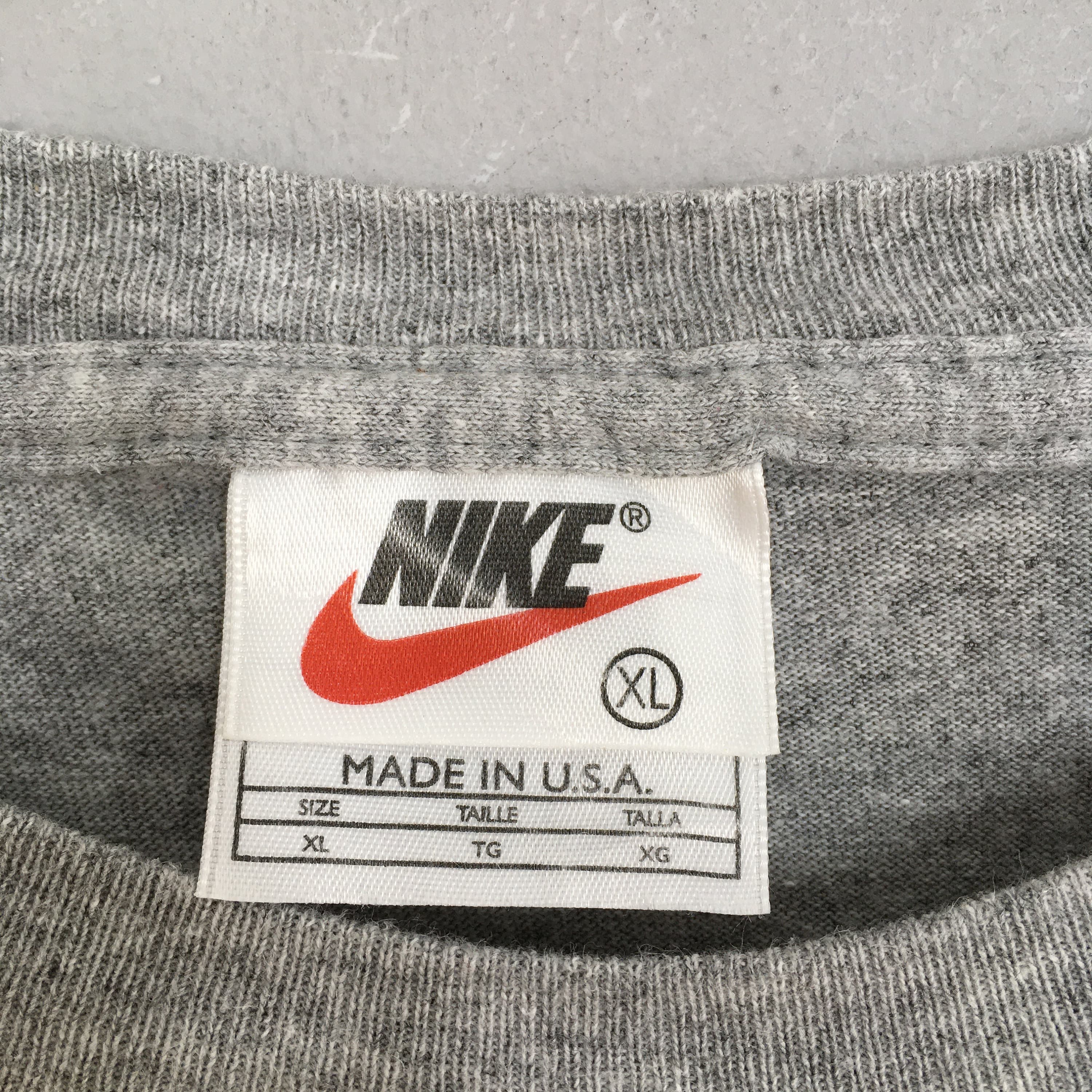Vintage 90's Nike Swoosh Tshirt XLarge Nike Big Logo Streetwear Nike Air Jordan Nike Sportswear Outfit Gray Oversized Tees Size XL - image 5