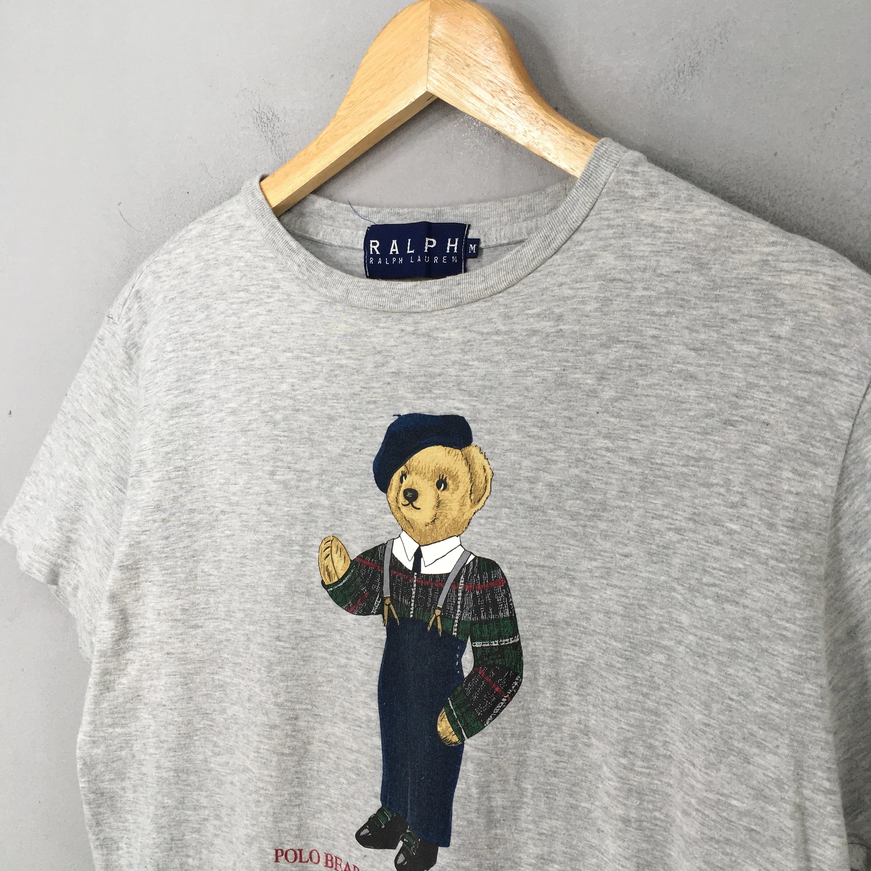 Vintage Polo Bear Ralph Lauren Gray T shirt Medium 90's Polo Sport Ralph Lauren Casual Wear Polo Bear Streetwear Outfits Tees Size M - image 5