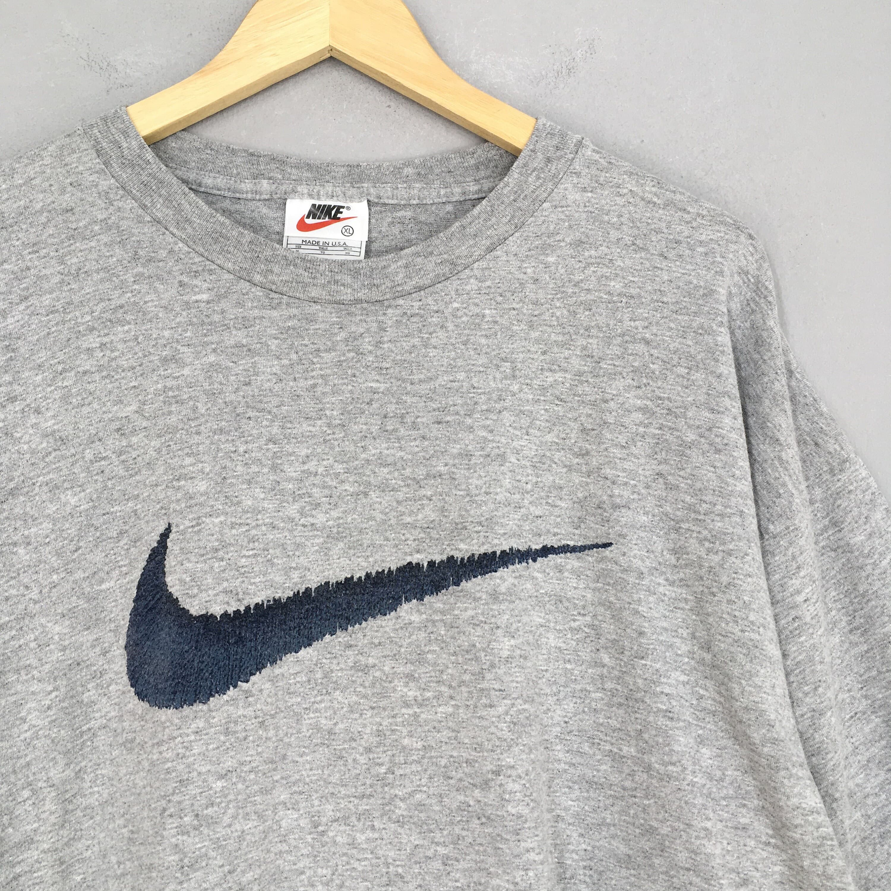 Vintage 90's Nike Swoosh Tshirt XLarge Nike Big Logo Streetwear Nike Air Jordan Nike Sportswear Outfit Gray Oversized Tees Size XL - image 3
