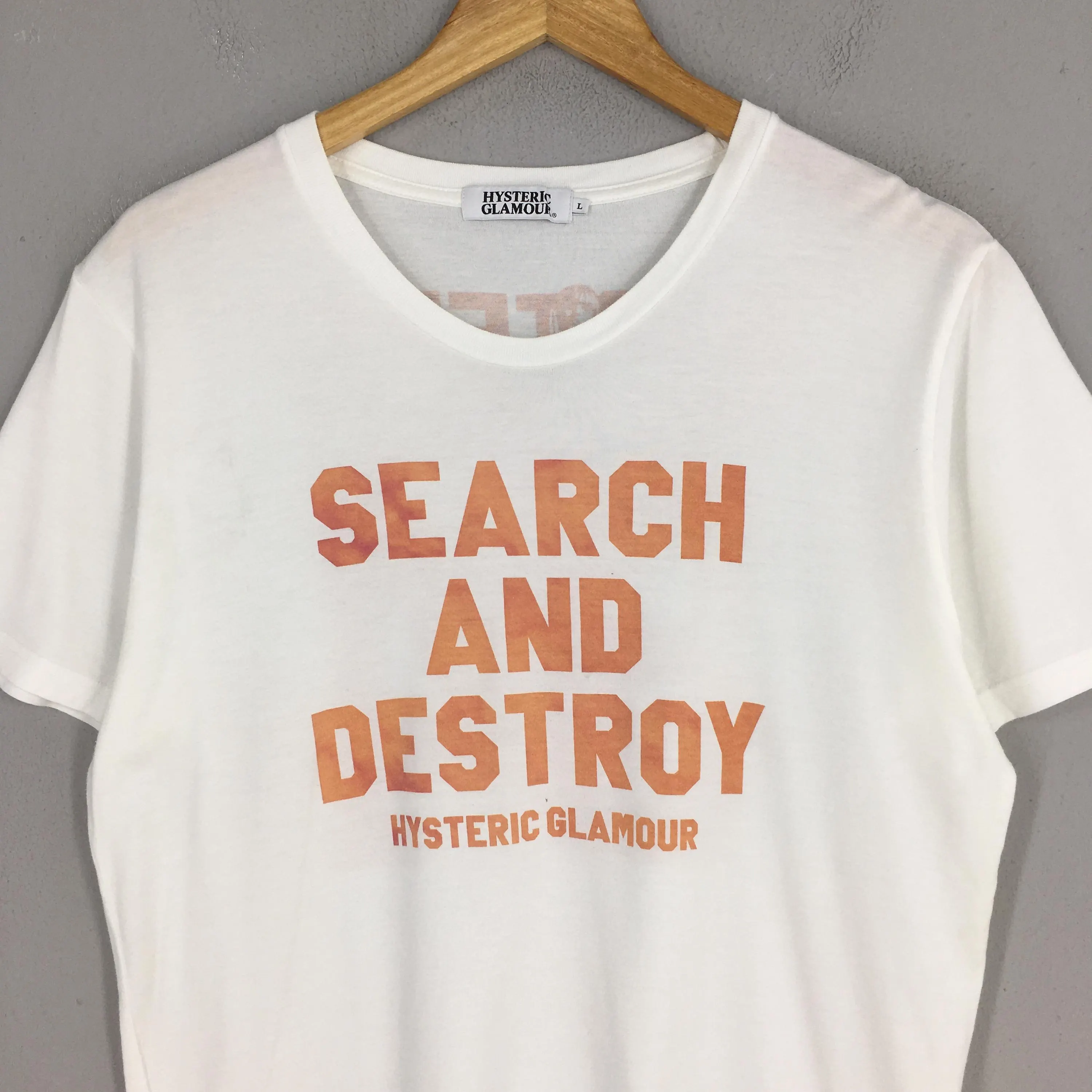 Vintage Hysteric Glamour Japan Search And Destroy Tshirt Large Hysteric Glamour University 84 Streetwear Y2K  Harajuku Japanese Tee Size L - image 5