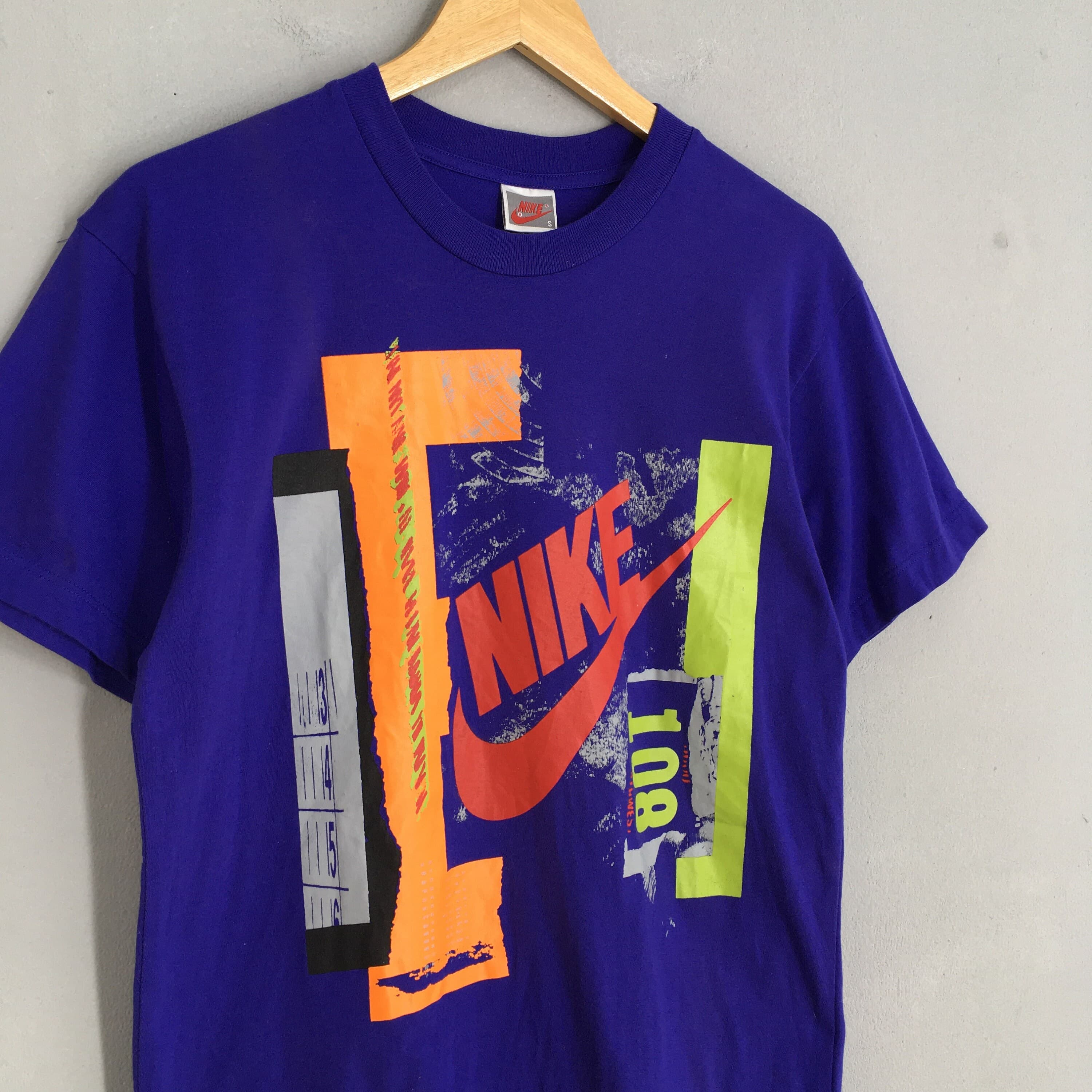 Vintage 90's Nike Swoosh Tshirt Small Nike Streetwear Nike Agassi Tennis Sports Nike Sportswear Purple Tees Size S - image 4