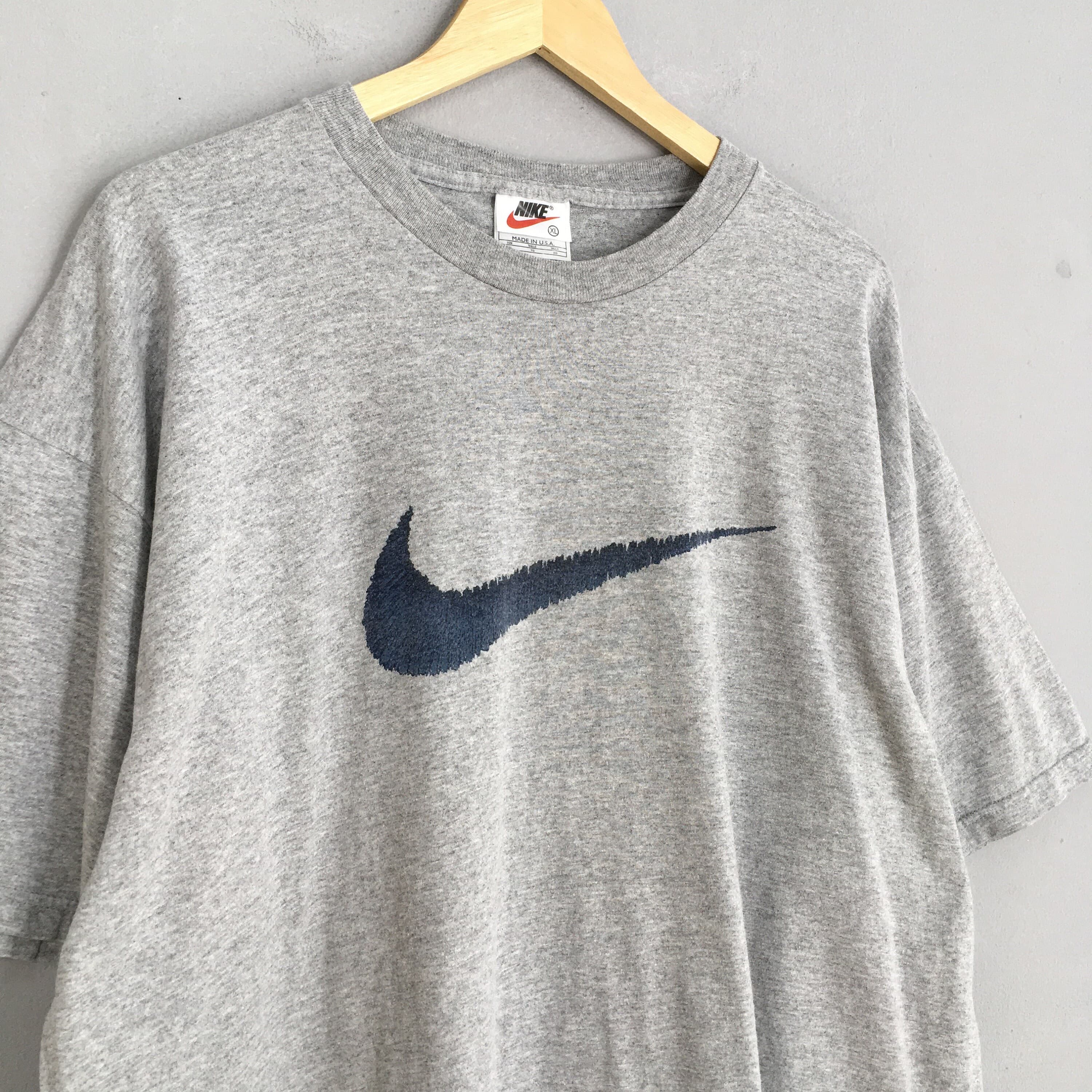 Vintage 90's Nike Swoosh Tshirt XLarge Nike Big Logo Streetwear Nike Air Jordan Nike Sportswear Outfit Gray Oversized Tees Size XL - image 4