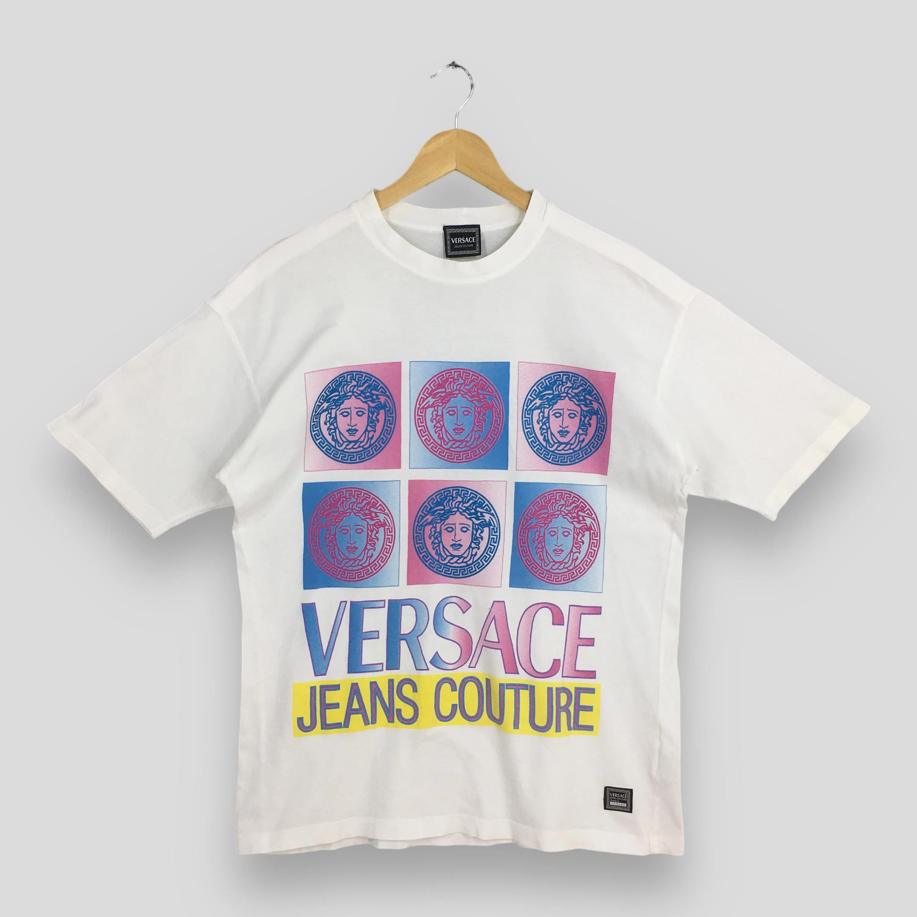 Vintage Versace Medusa Head White Tshirt Medium Versace Jeans Couture Medusa Pop Art Shirt Versace Luxury Italy Royalty Baroque Tee Size M