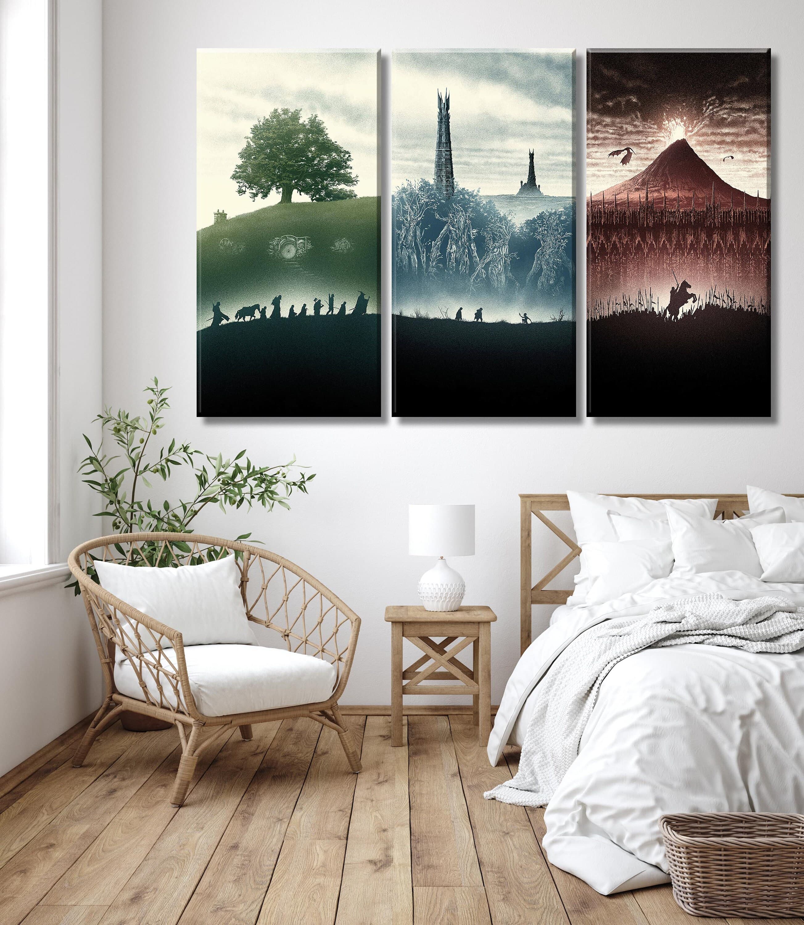 Fantasy Trilogy Canvas Print Set | Movie Poster Wall Art, Kids Room Decor