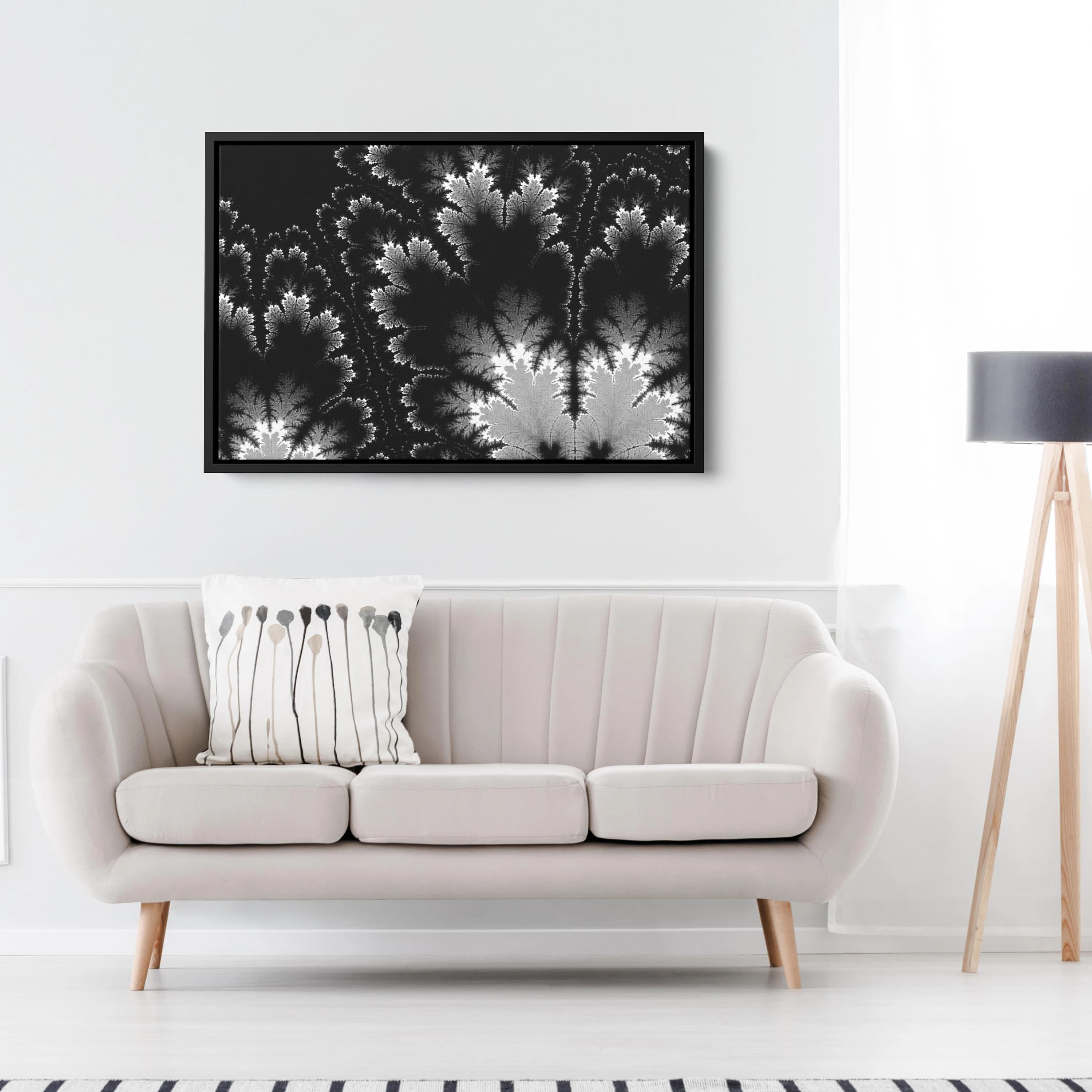 Abstract Floral Framed Canvas Art, Large Botanical Print - image 4