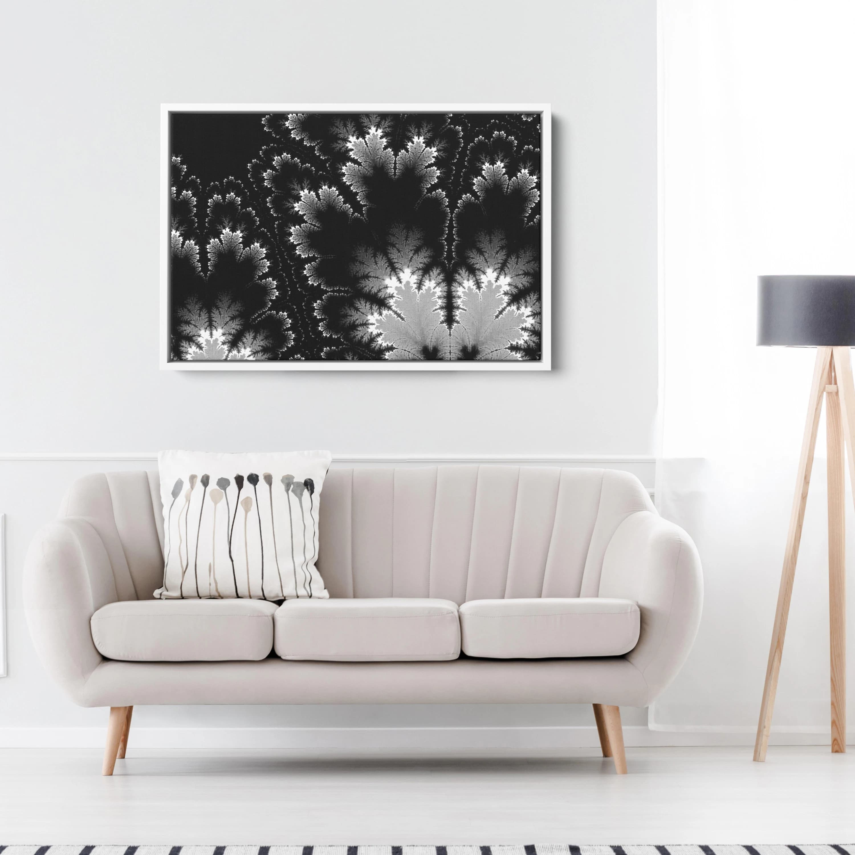 Abstract Floral Framed Canvas Art, Large Botanical Print - image 5