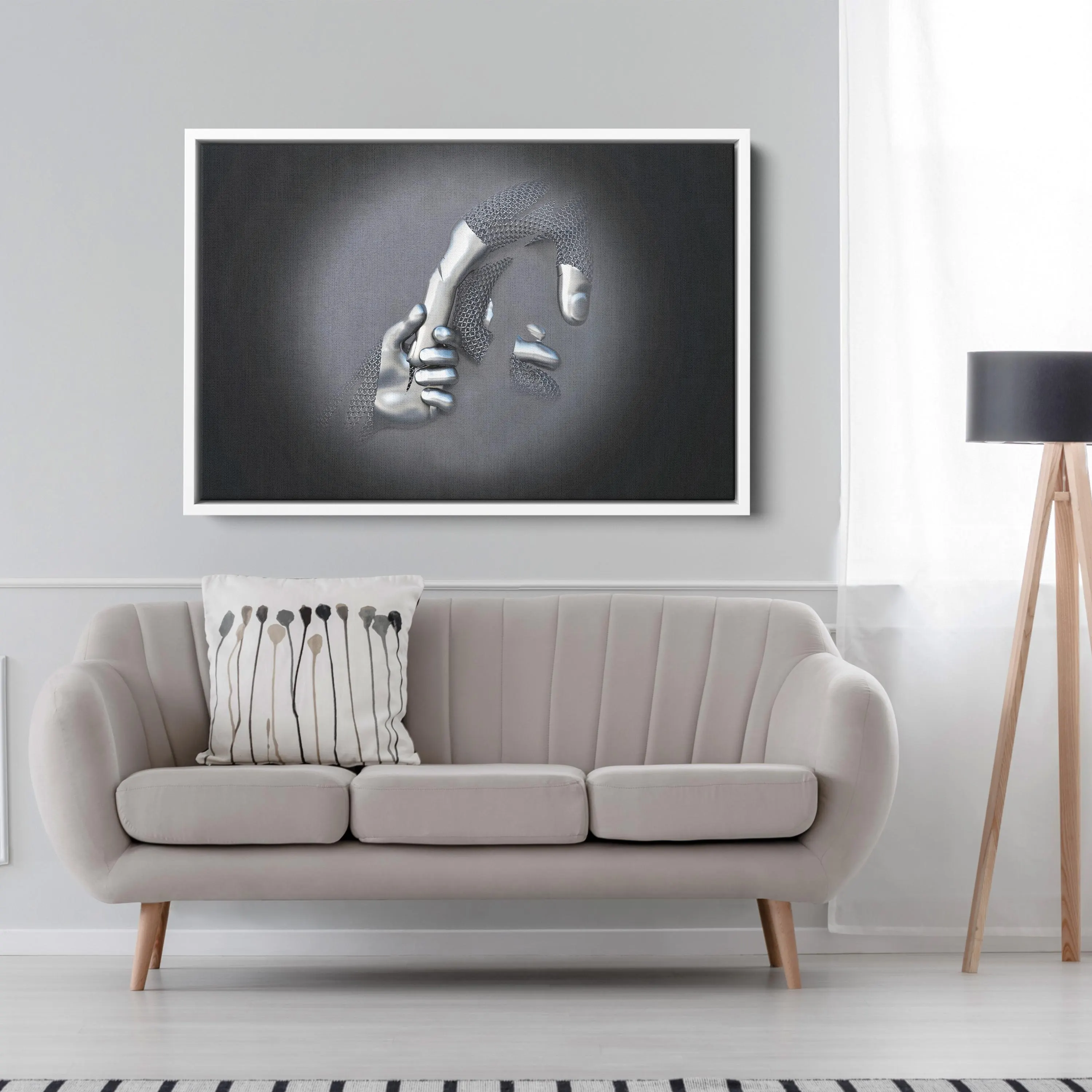 Parent and Child Canvas Art: Black and White Family Print