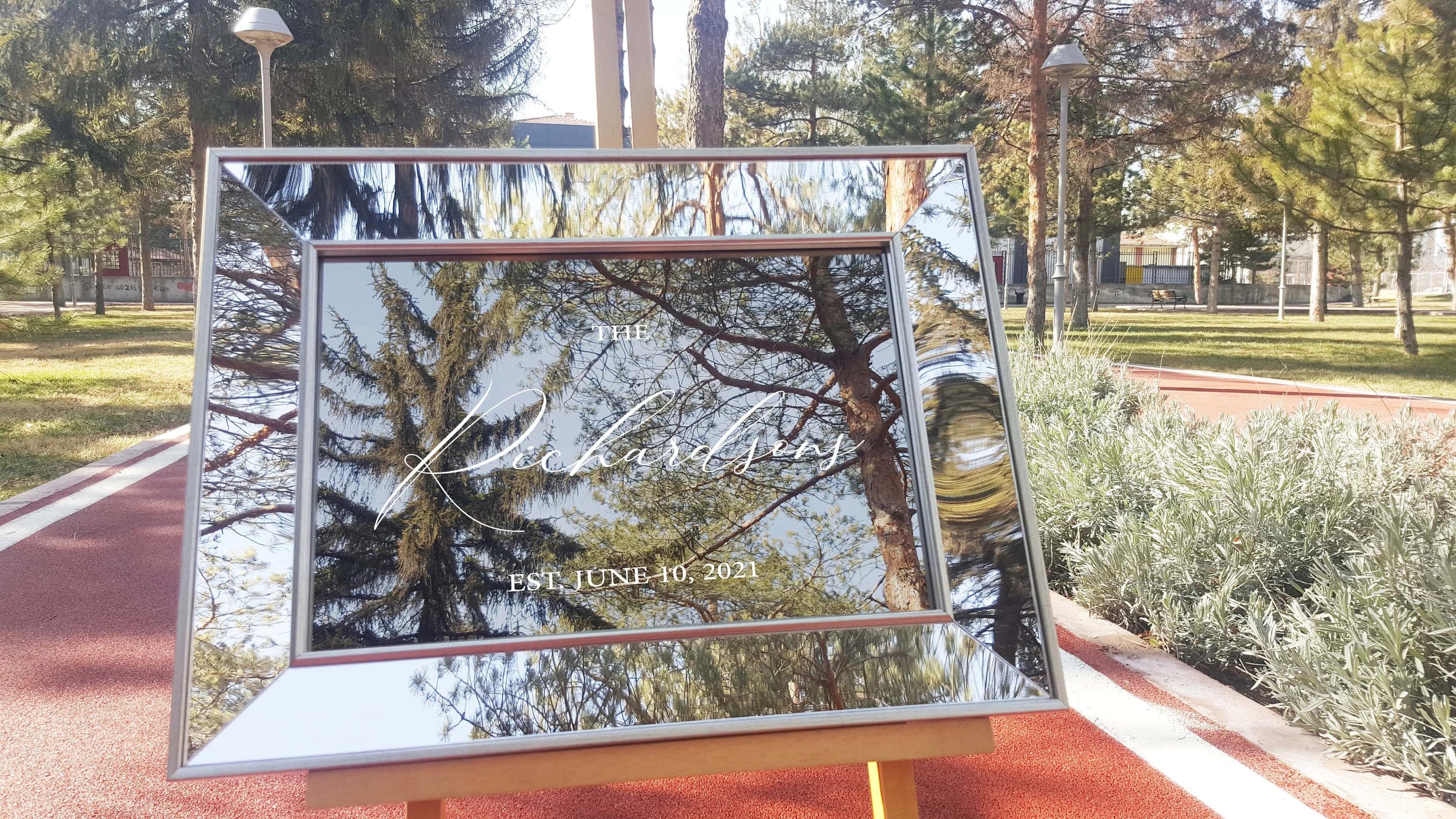 Mirrored Acrylic Wedding Welcome Sign | Custom Framed Signage - image 3