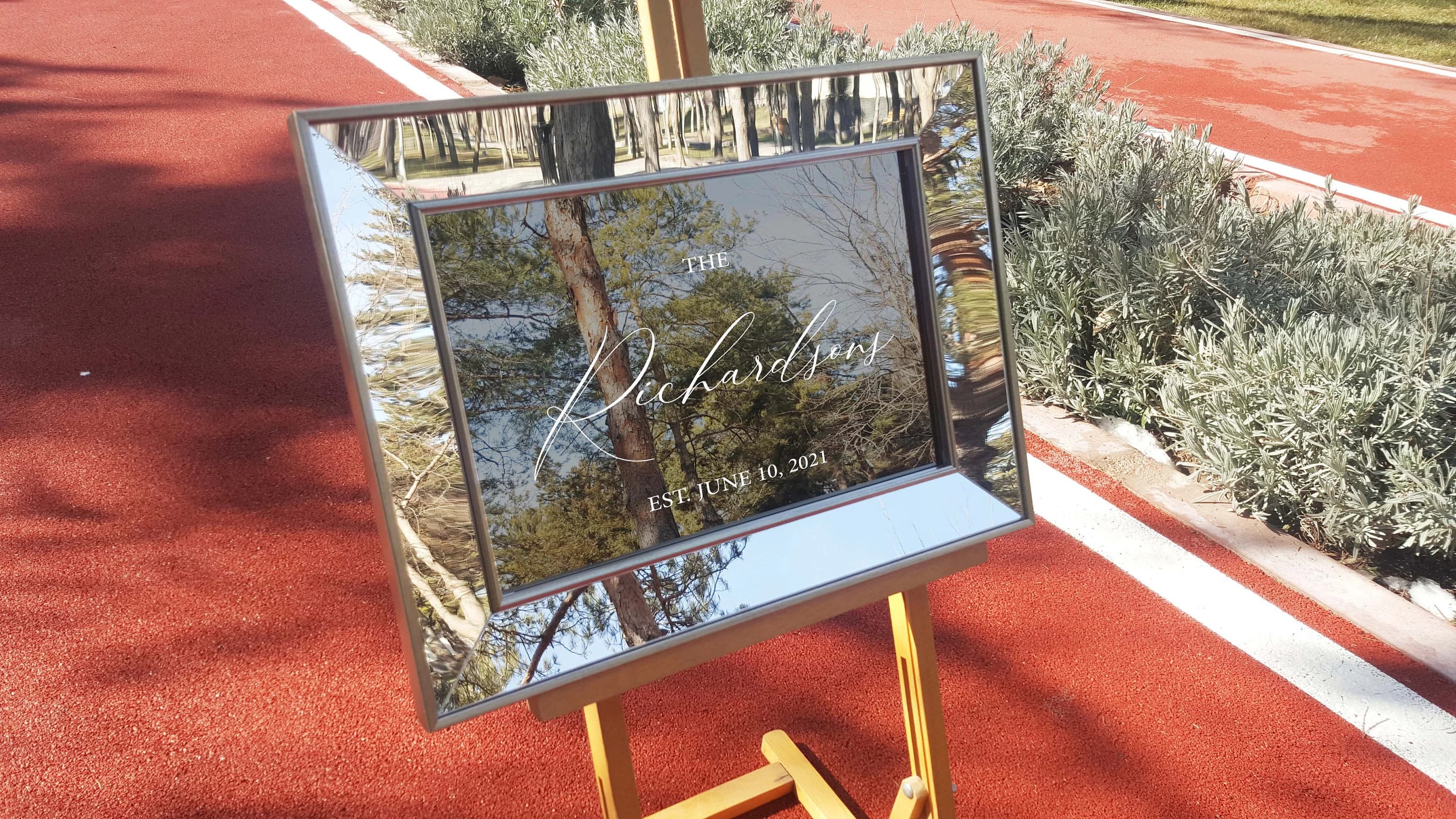 Mirrored Acrylic Wedding Welcome Sign | Custom Framed Signage