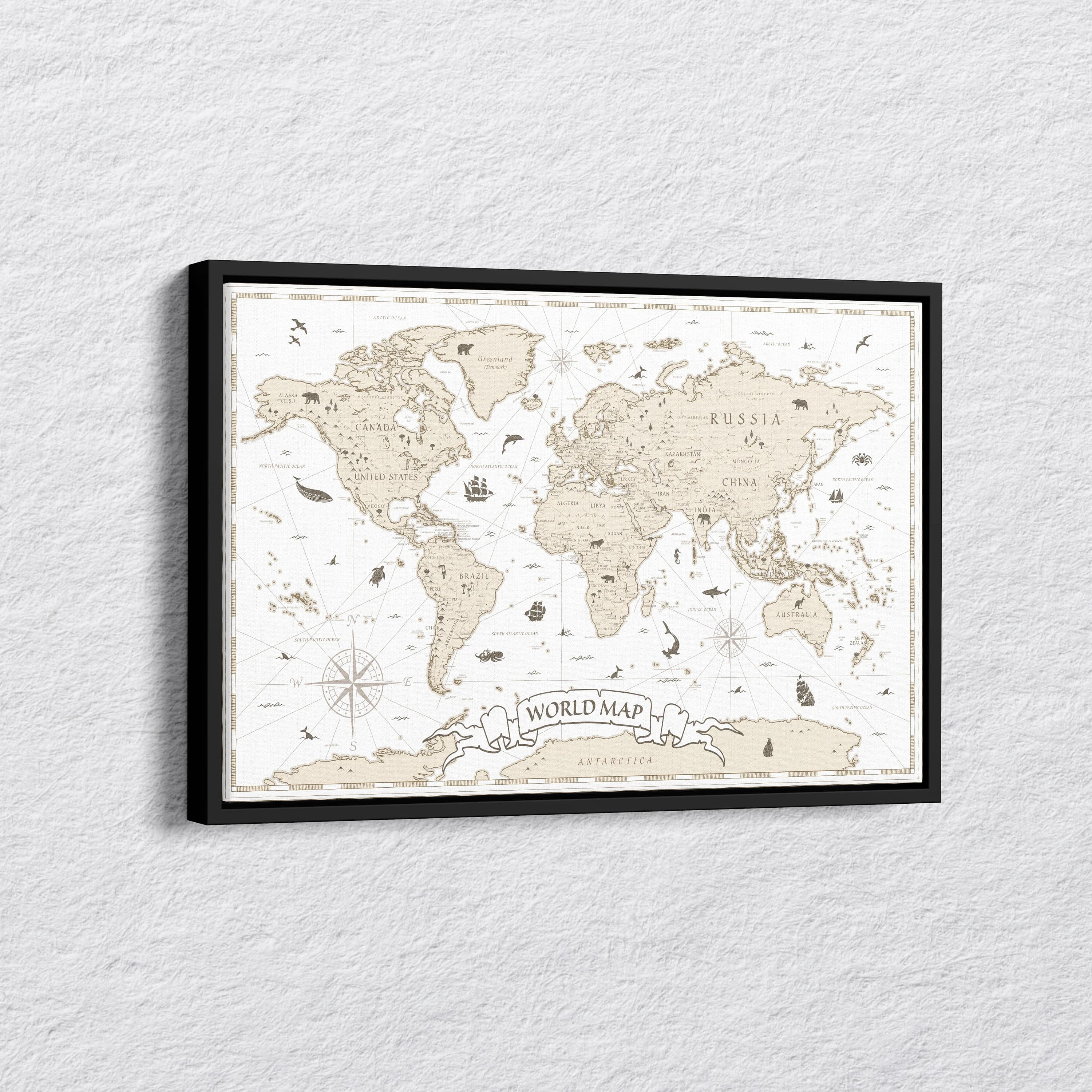 Framed World Map Canvas Art, Push Pin Travel Map, Self-Gifting Saturday - image 4