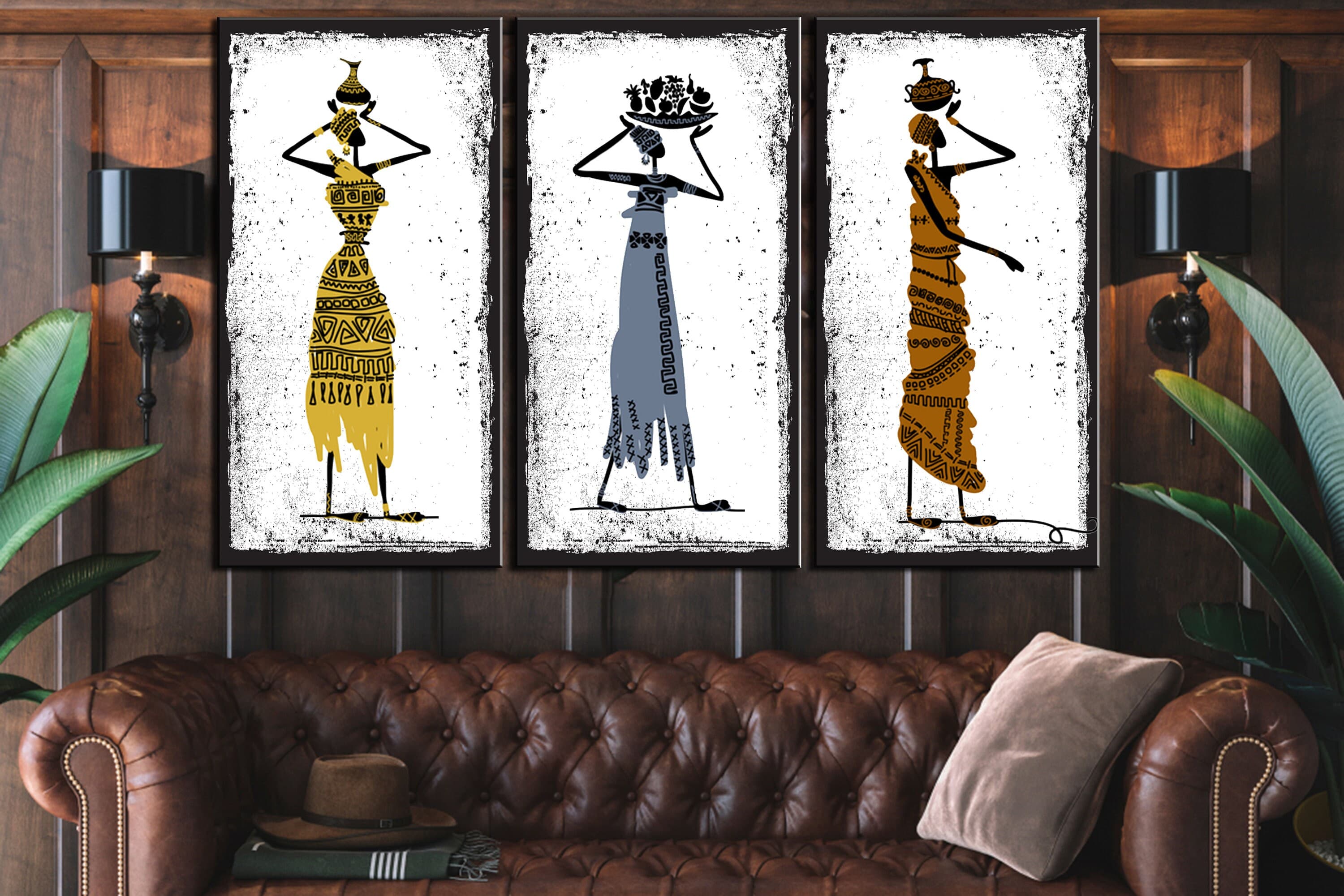 African Woman Canvas Print – Ethnic Dress, Antique Wall Art - image 3