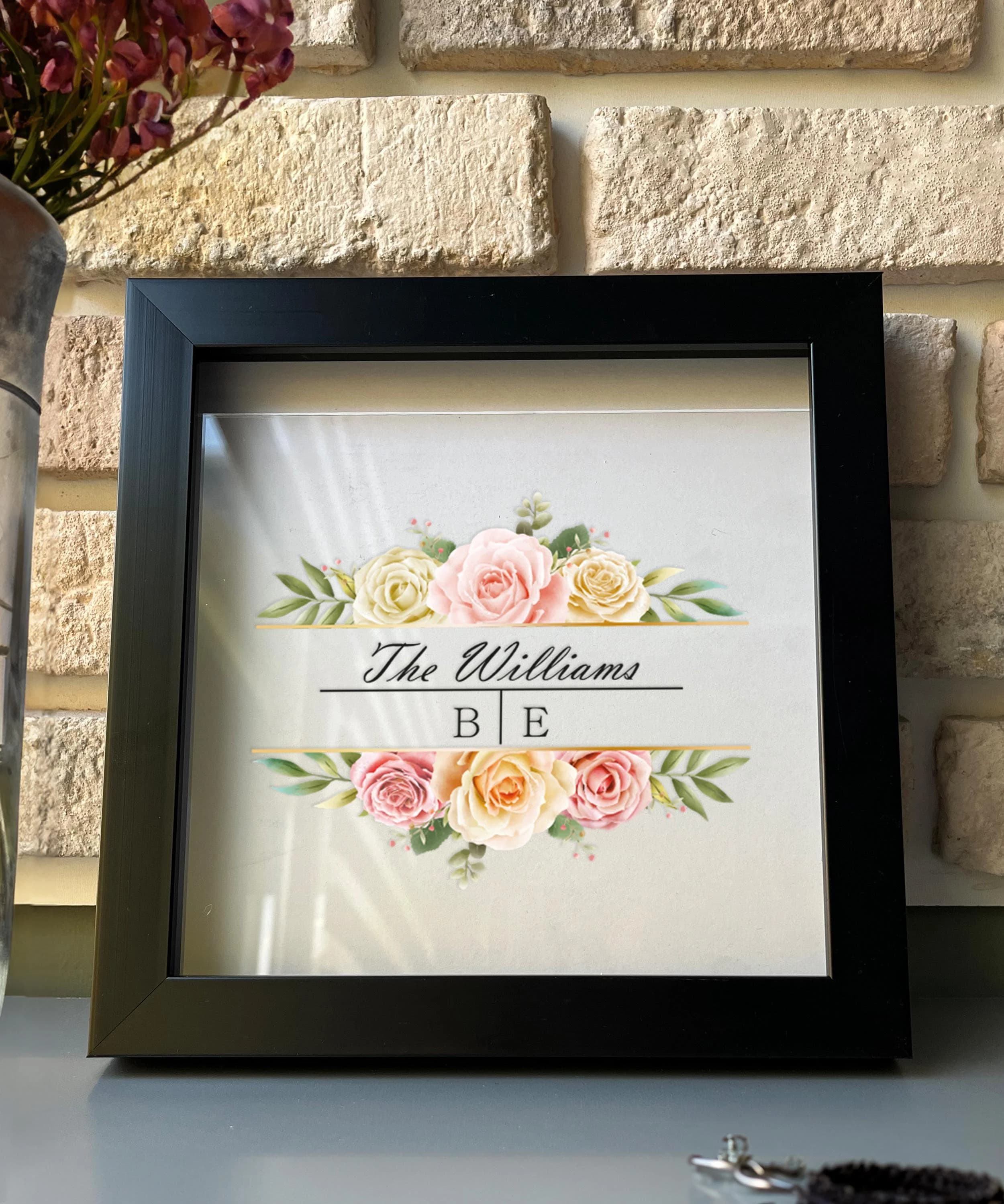 Personalized Wedding Memory Clear Arcylic Box, Floral Keepsake, Anniversary Gift