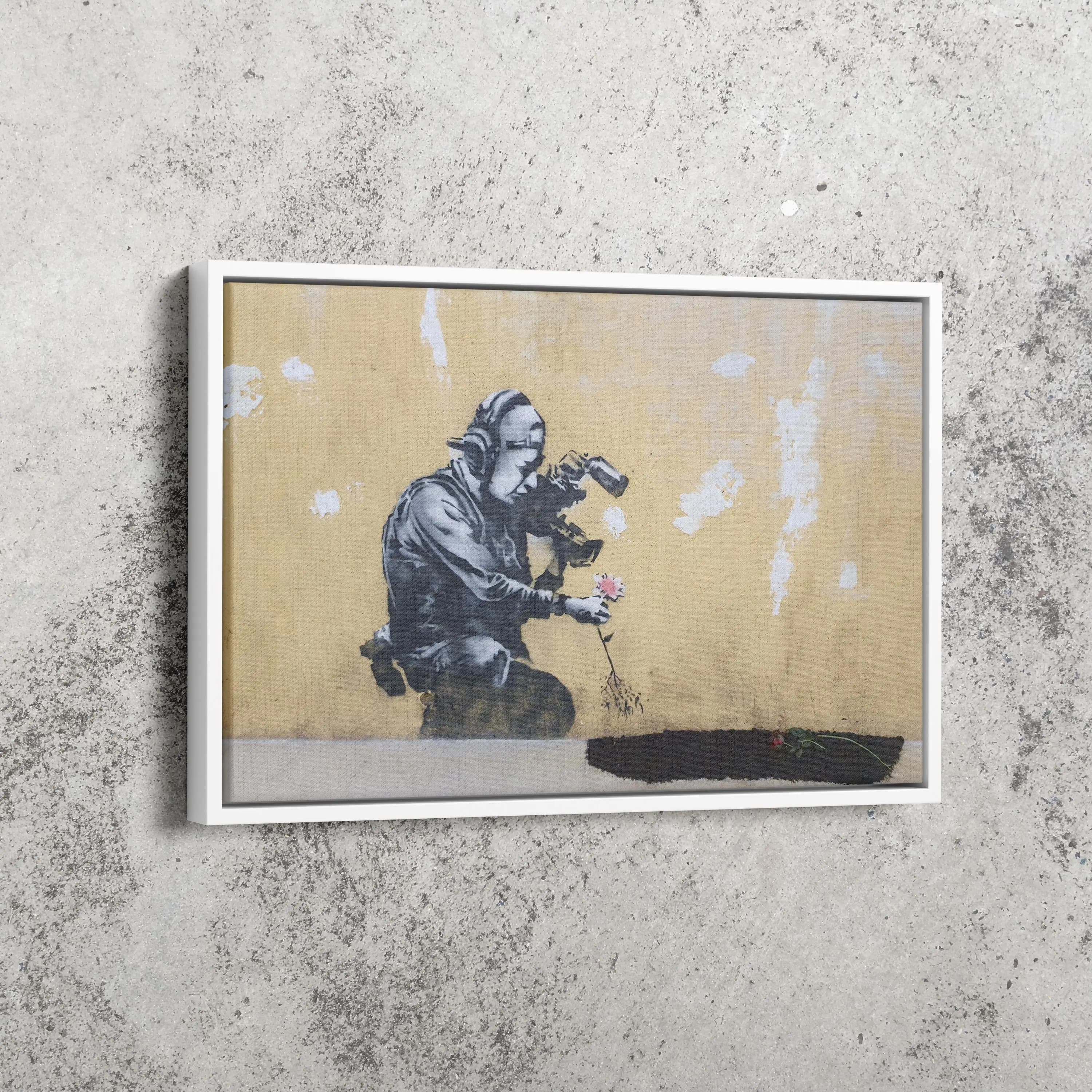 Banksy Cameraman Flower Canvas Print: Graffiti Wall Art - image 4