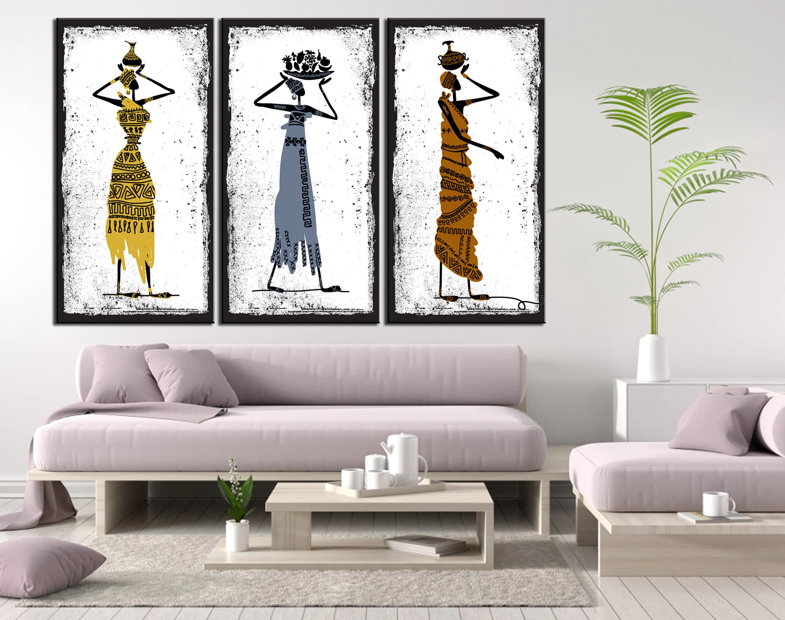 African Woman Canvas Print – Ethnic Dress, Antique Wall Art