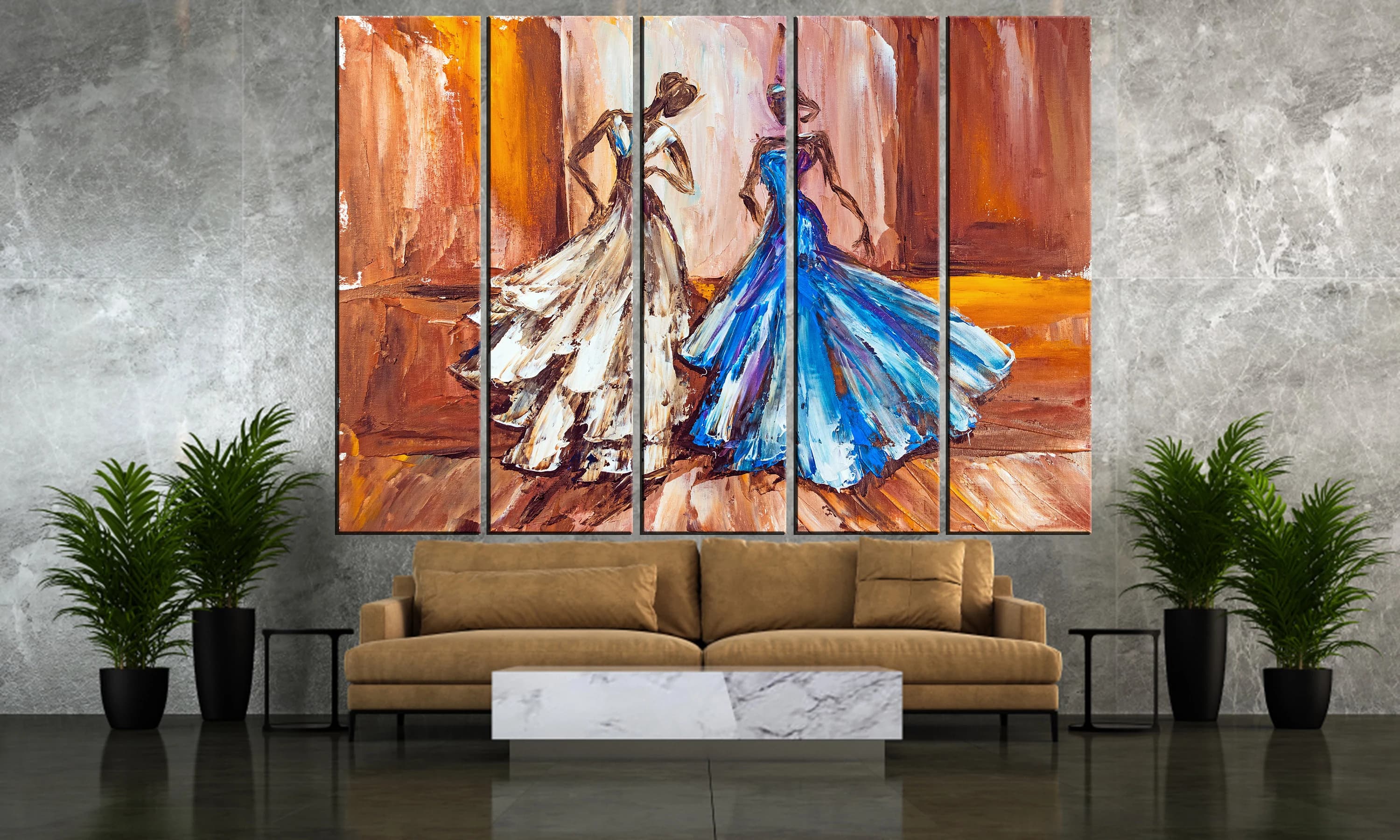 Prom Women Oil Painting Print on Canvas, Creative Artwork - image 3