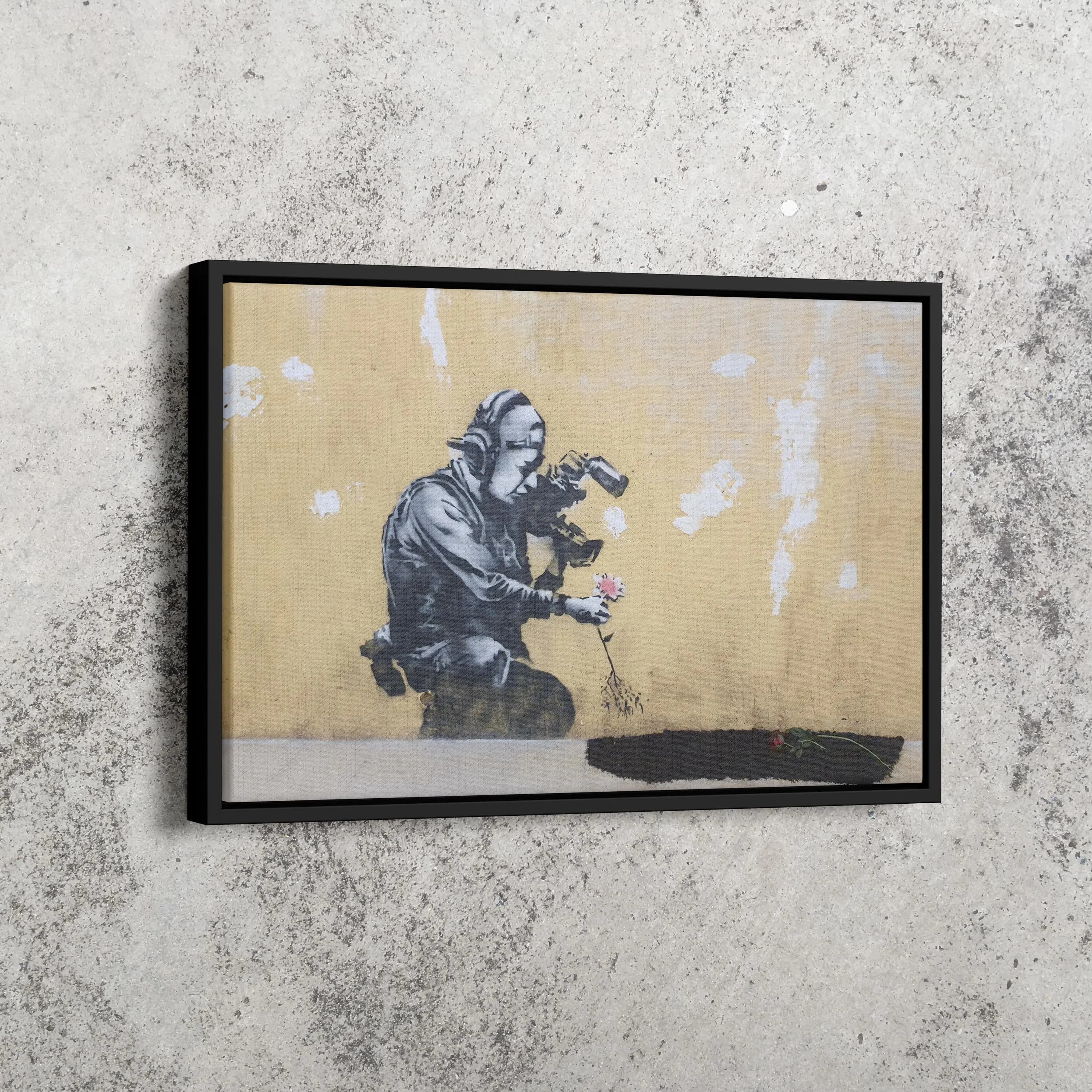 Banksy Cameraman Flower Canvas Print: Graffiti Wall Art - image 5