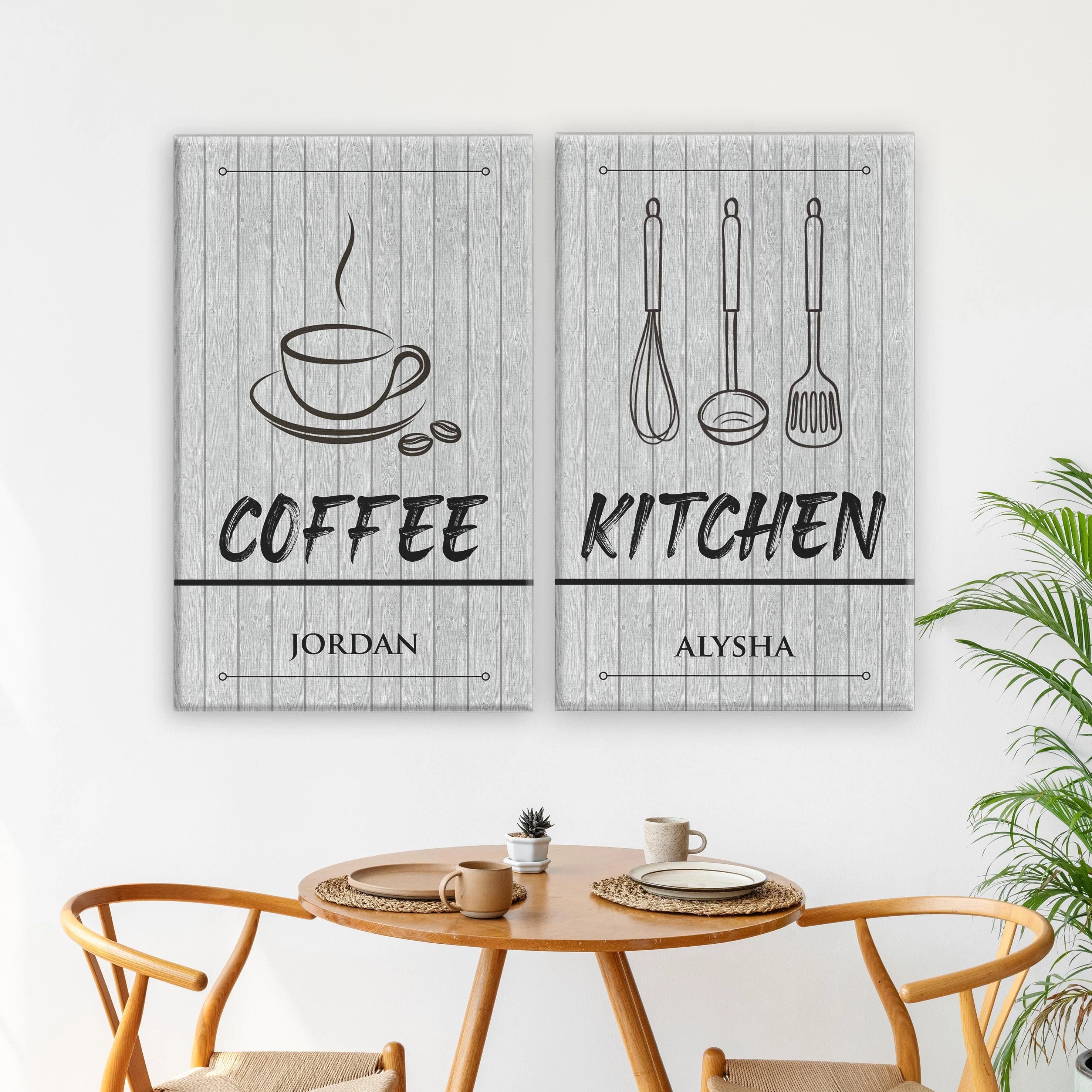 Custom Kitchen Canvas Sign, Farmhouse Decor, Personalized Wall Art