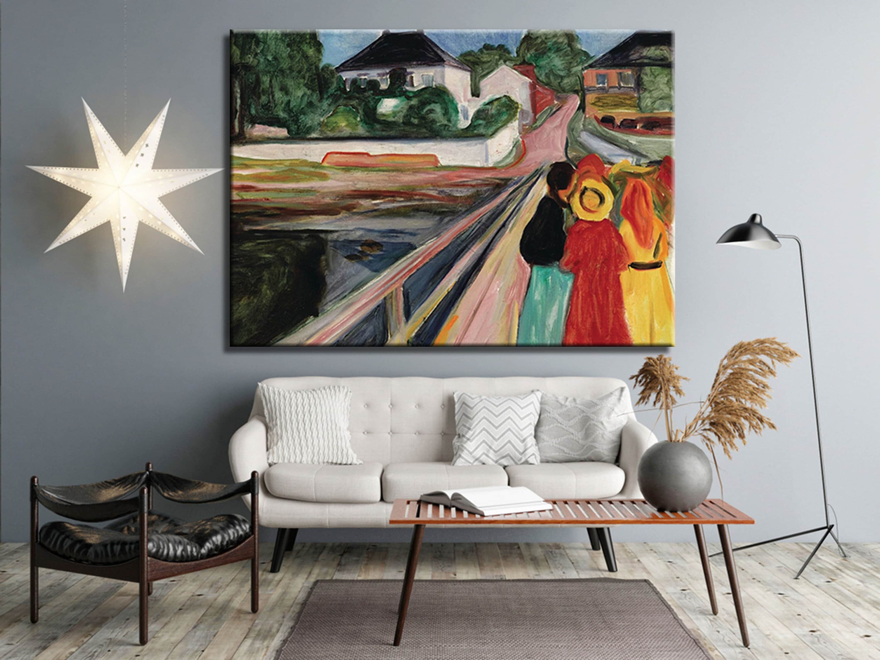 Edvard Munch, The Girls on the Bridge, Canvas Print, Modern Wall Art